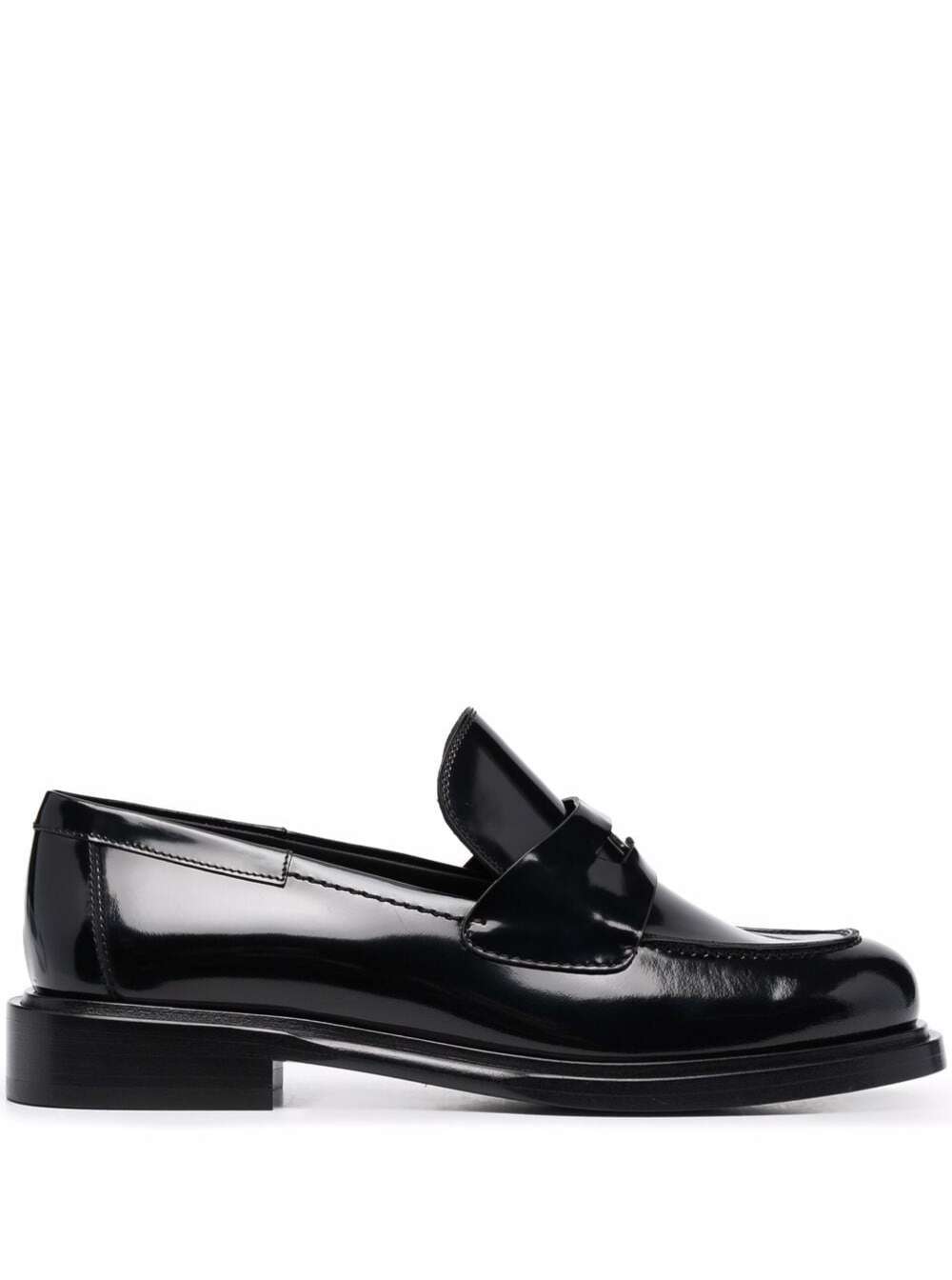 Salvatore Ferragamo Womans Black Penny Glossy Leather Loafers