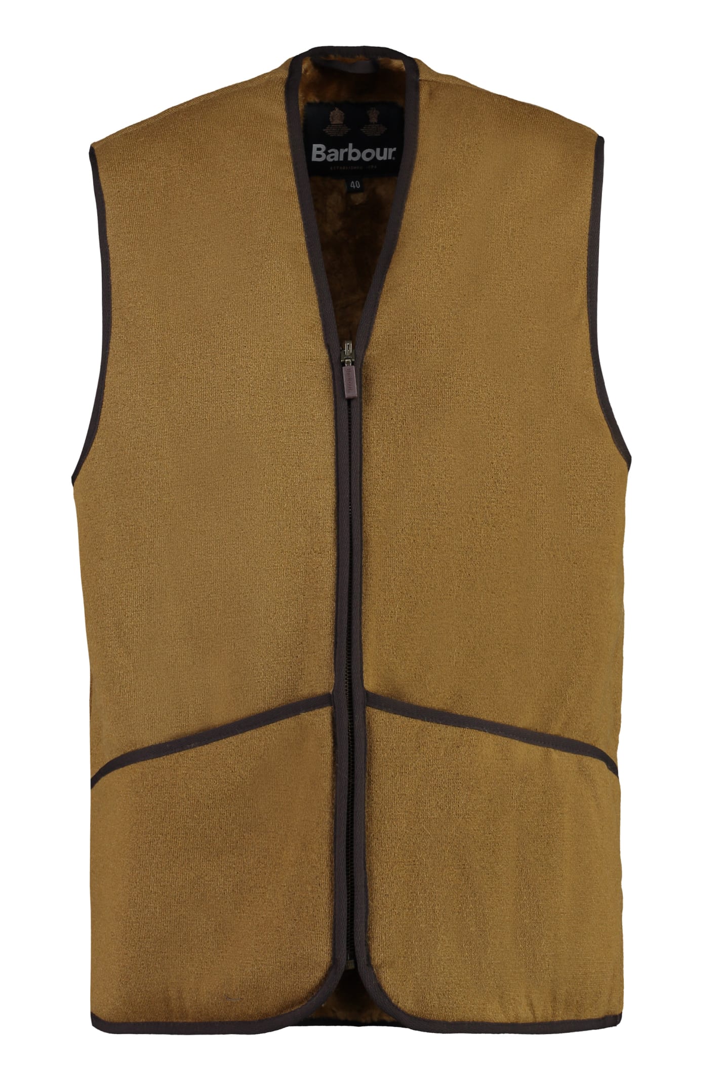 Shop Barbour Reversible Fleece Vest In Camel