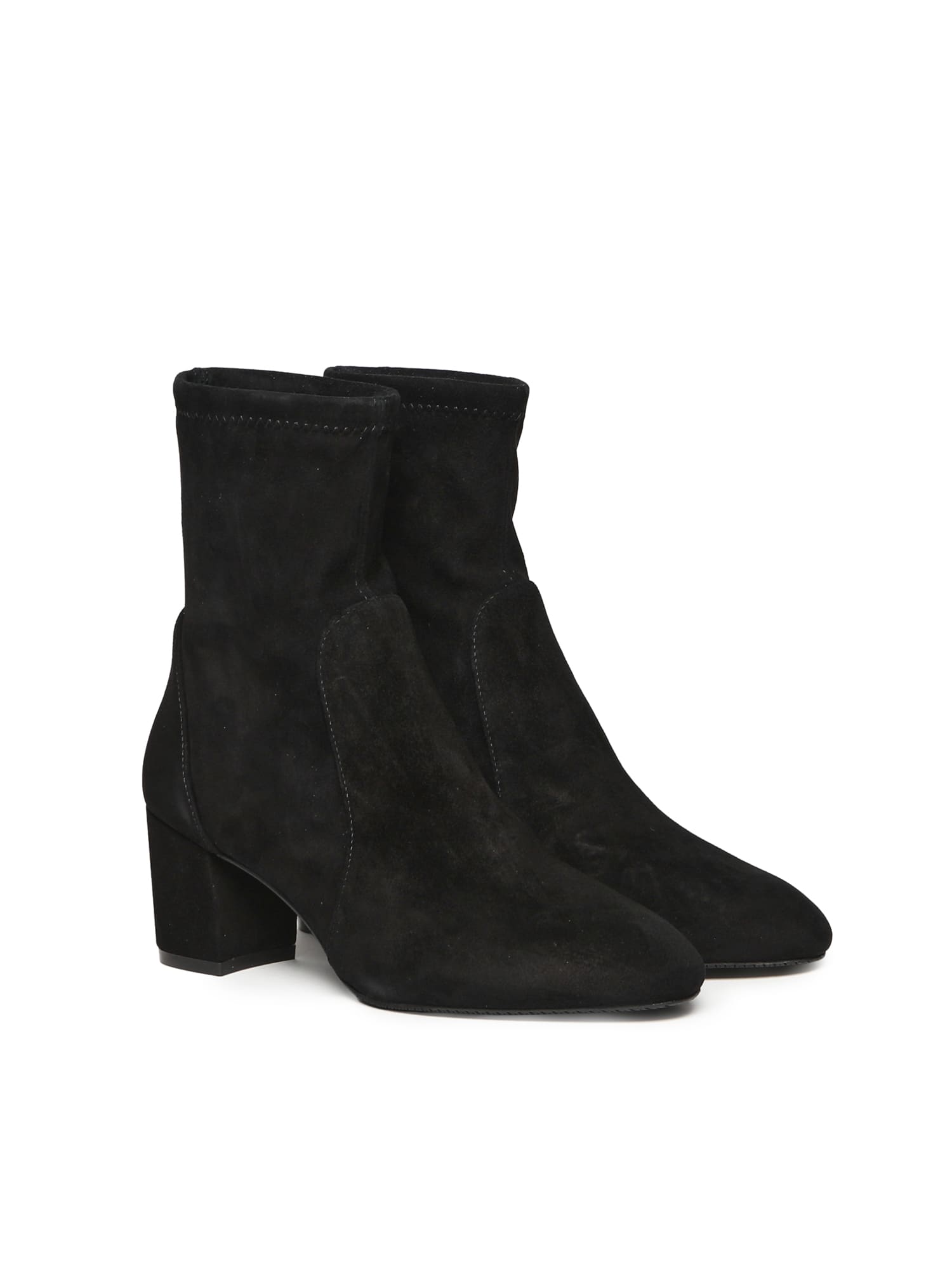 Stuart Weitzman Yuliana Suede Sock Boots In Black
