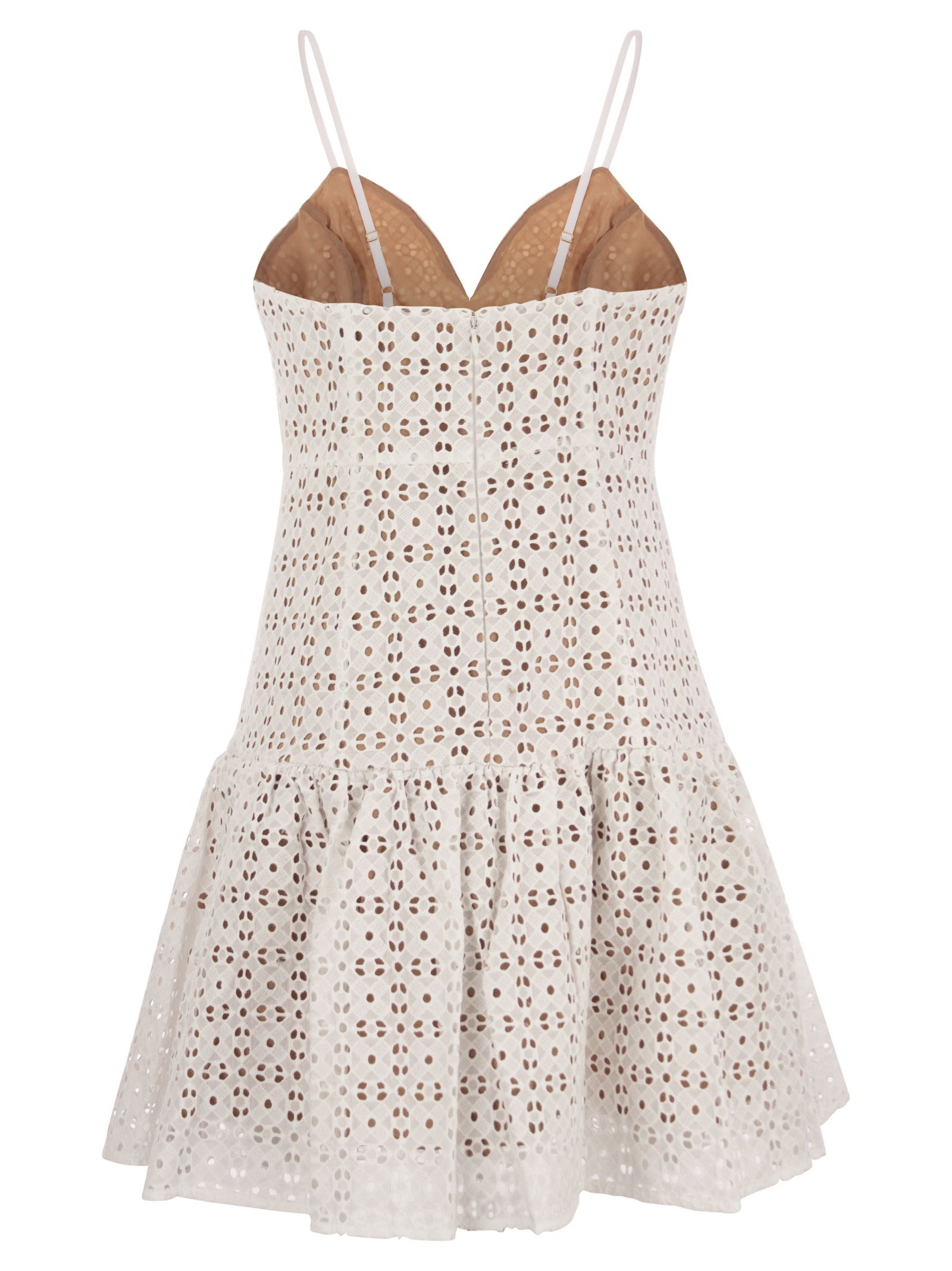 Michael Michael Kors Sangallo Eyelet Mini-dress In White