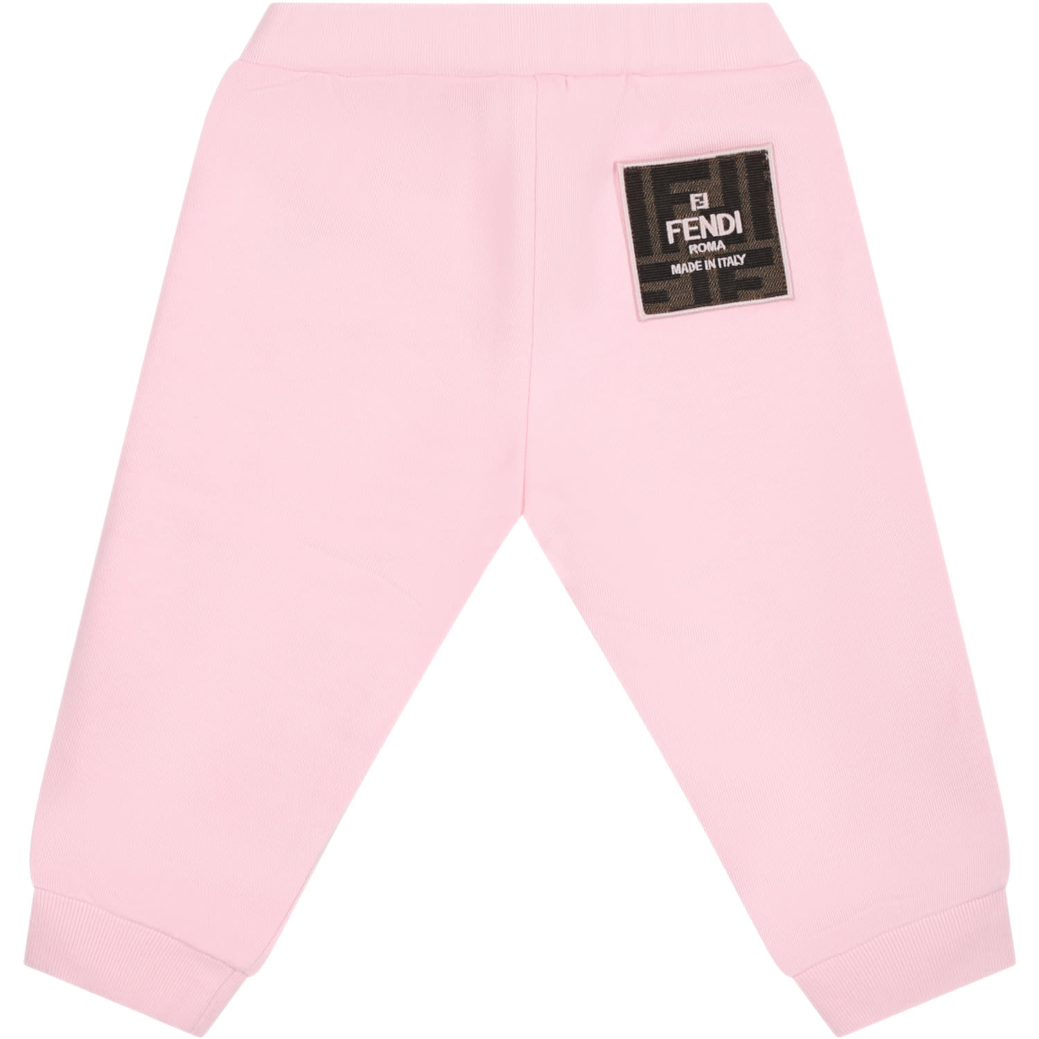 Shop Fendi Pink Trousers For Baby Girl With Logo