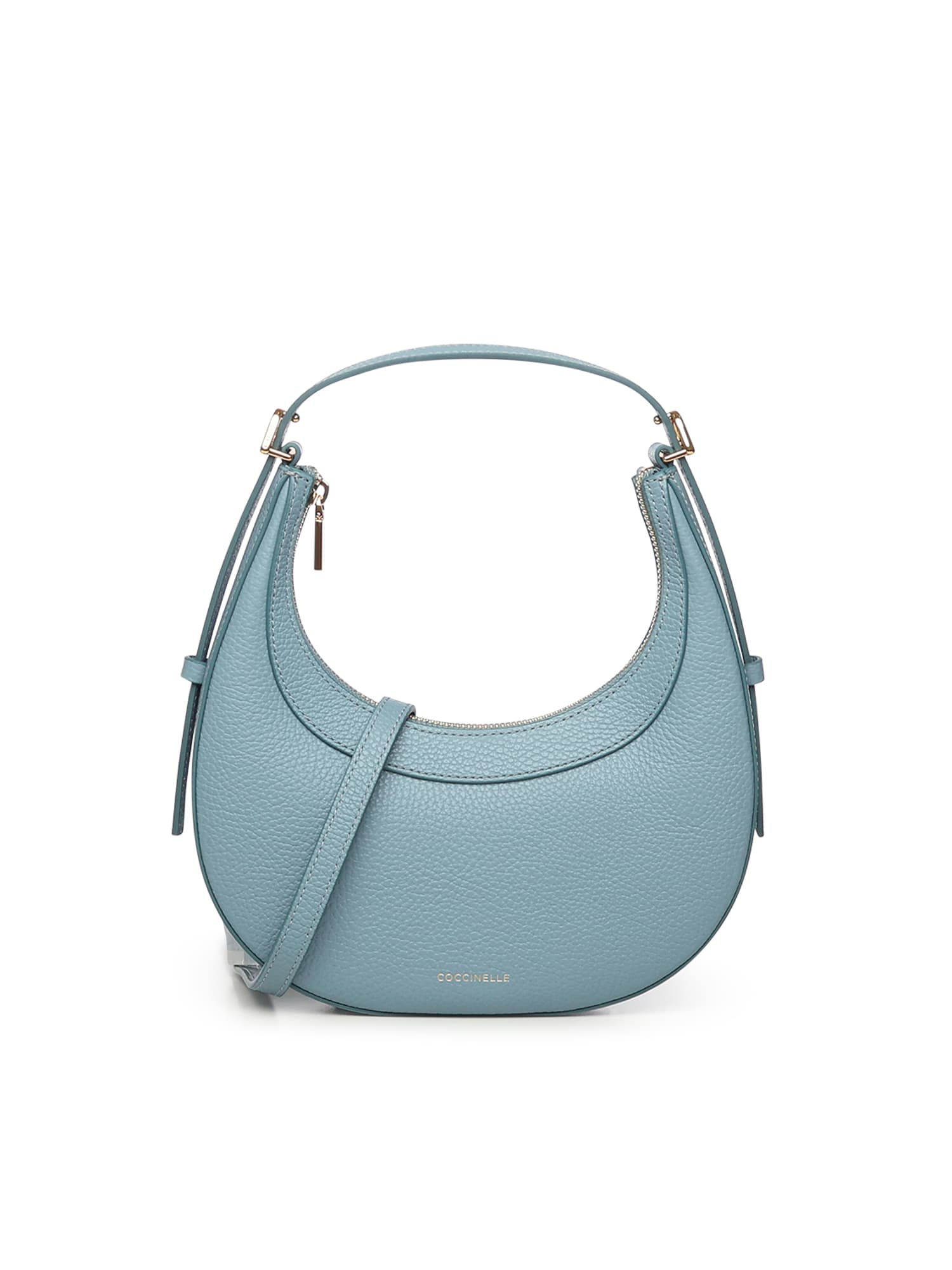 Coccinelle Zip-fastening Leather Shoulder Bag In Blue