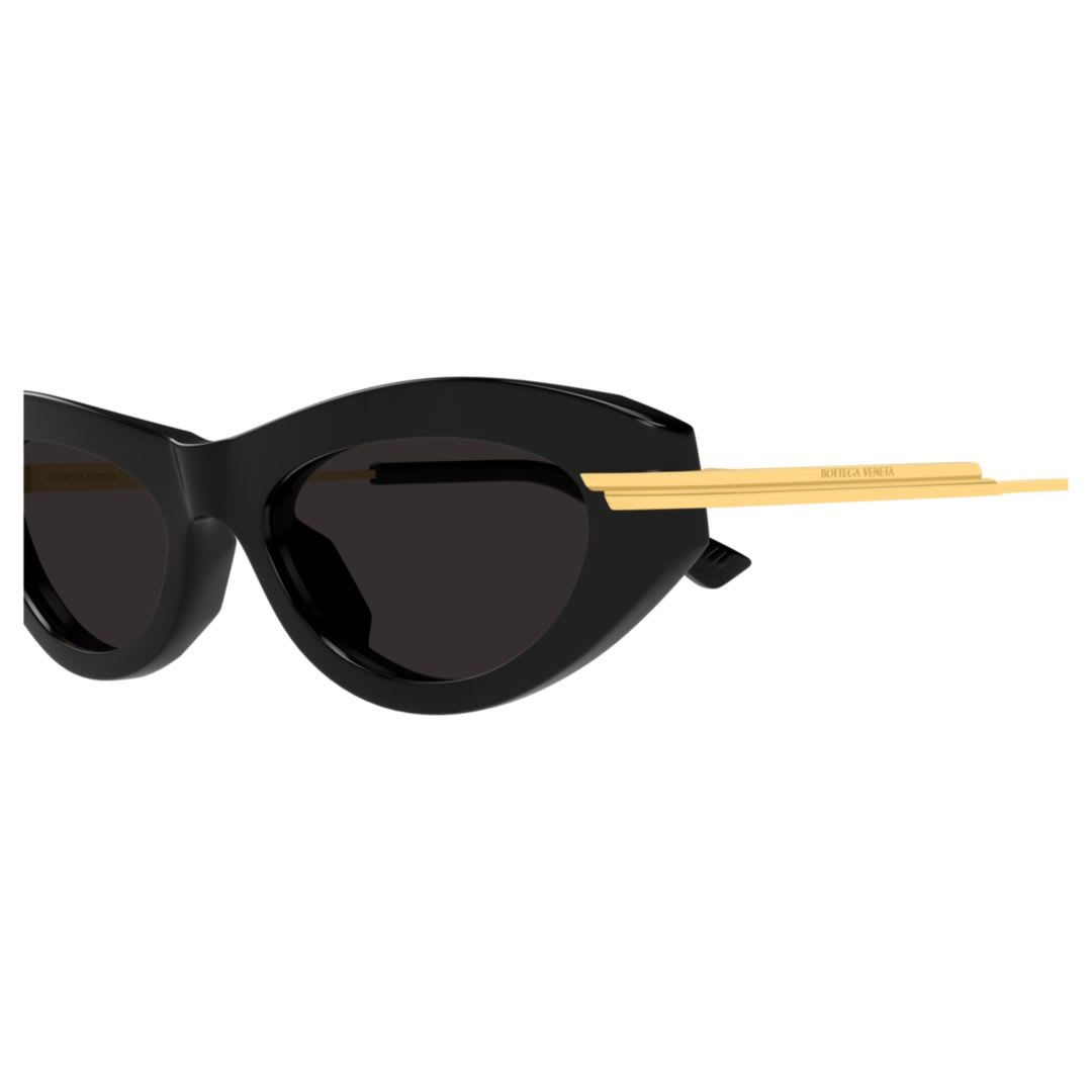 Bottega Veneta Bv1390s Signature Icons 001 Black Gold Grey Sunglasses