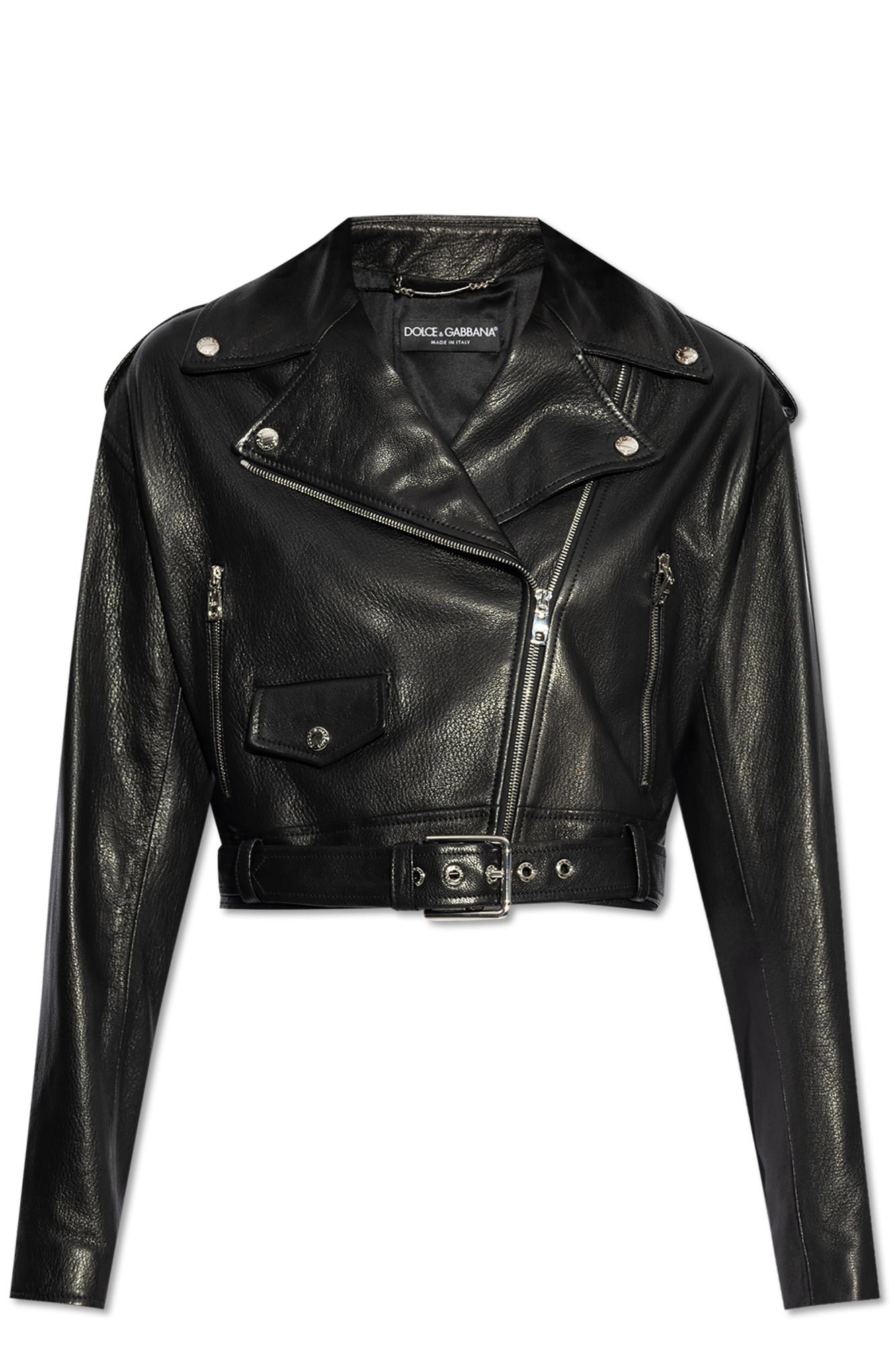 Shop Dolce & Gabbana Leather Jacket In Black