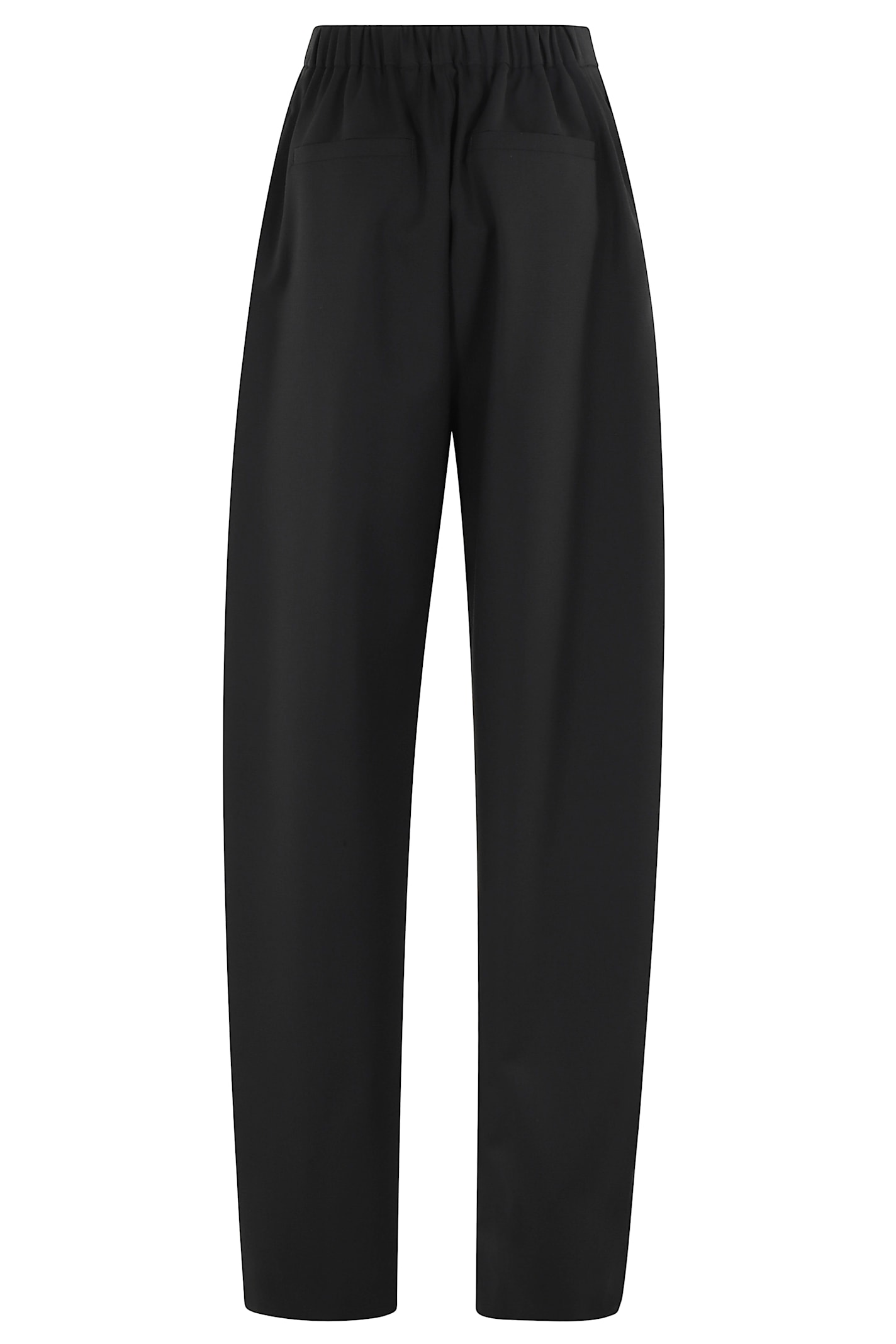 Sportmax High-waisted Wide-leg Trousers With Tailored Silhouette In Black