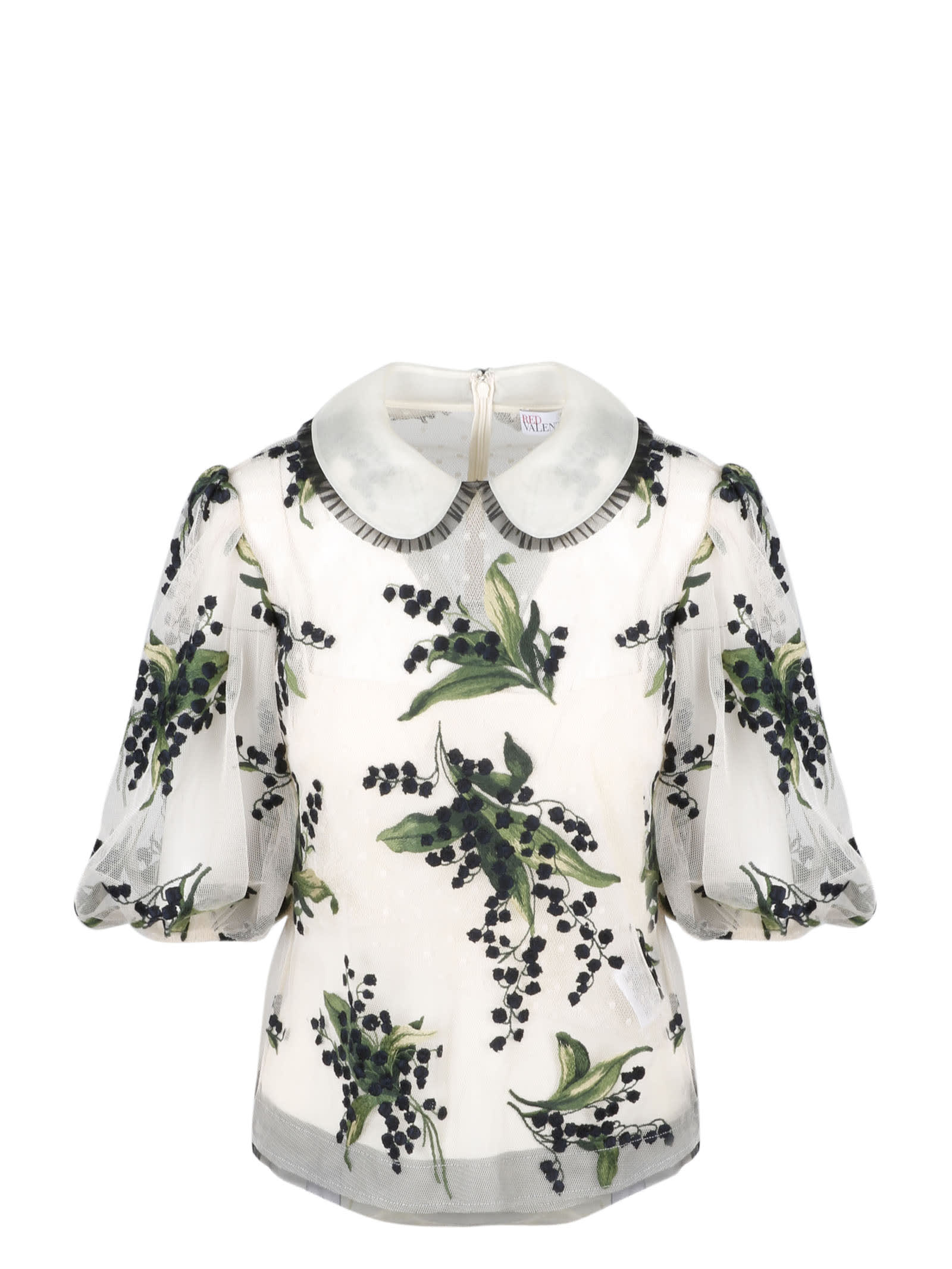 RED Valentino Embroidered Tulle Top