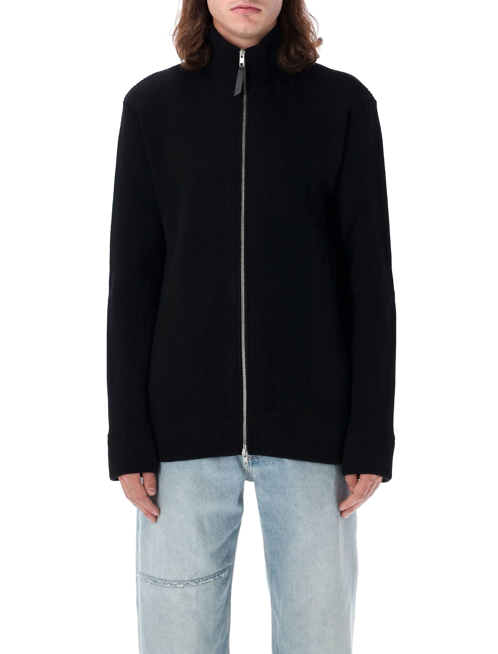 Shop Maison Margiela Camionaire Zipped Cardigan In Black