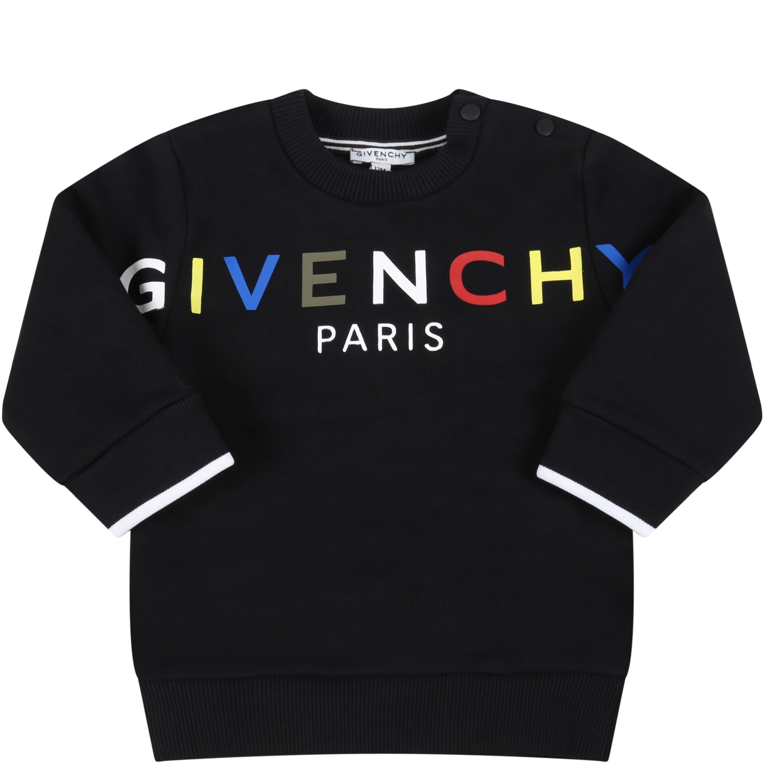 GIVENCHY BLACK SWEATSHIRT FOR BABY KIDS WITH LOGO,H05188 09B