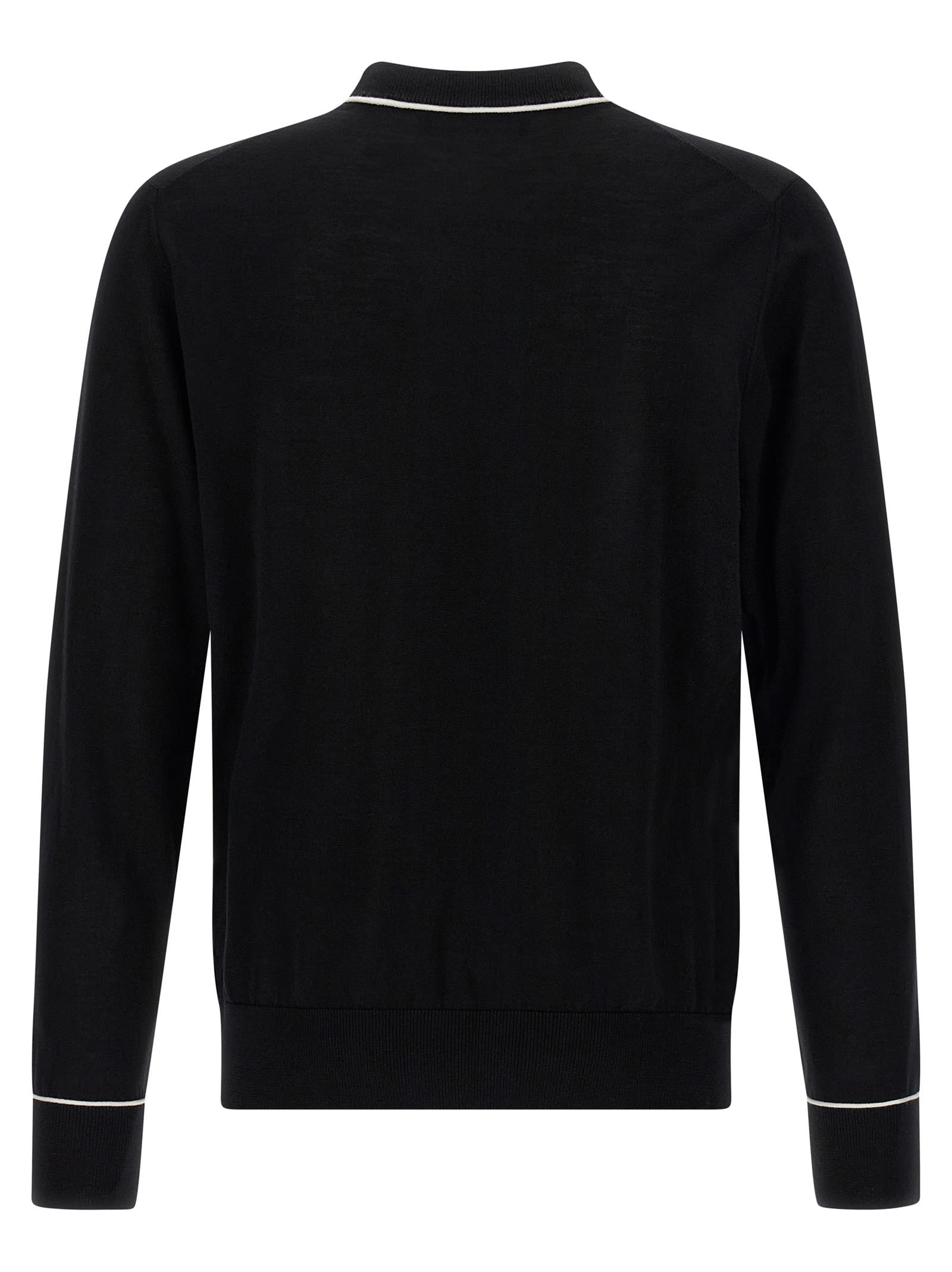 Dolce & Gabbana Logo Crew Neck Sweater With Contrasting Trims In Black