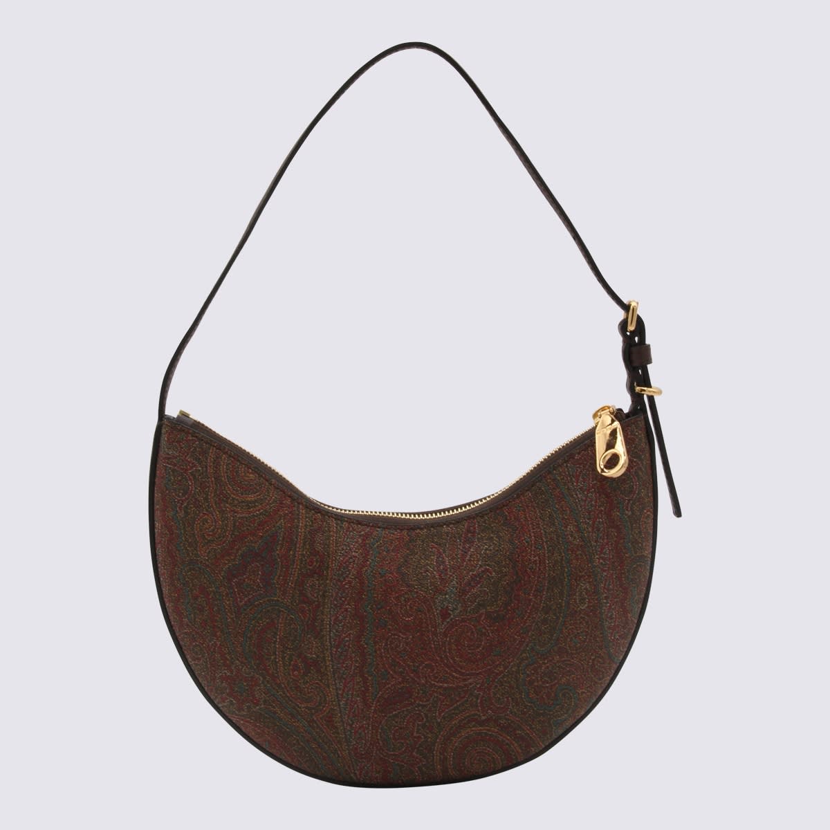 Shop Etro Multicolour Paisley Hobo Small Shoulder Bag In Brown