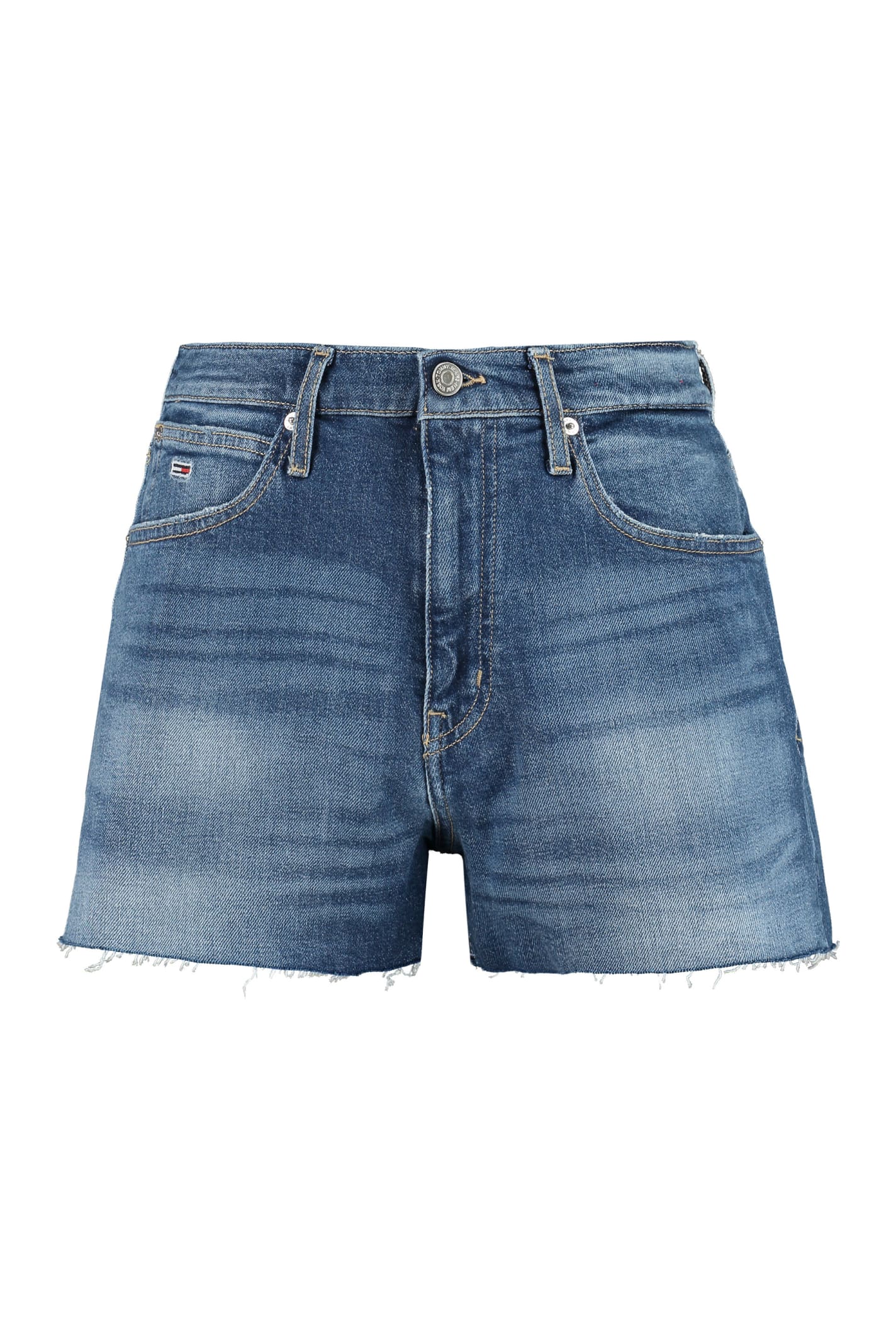 Tommy Jeans High-rise Cut-off Denim Shorts | ModeSens