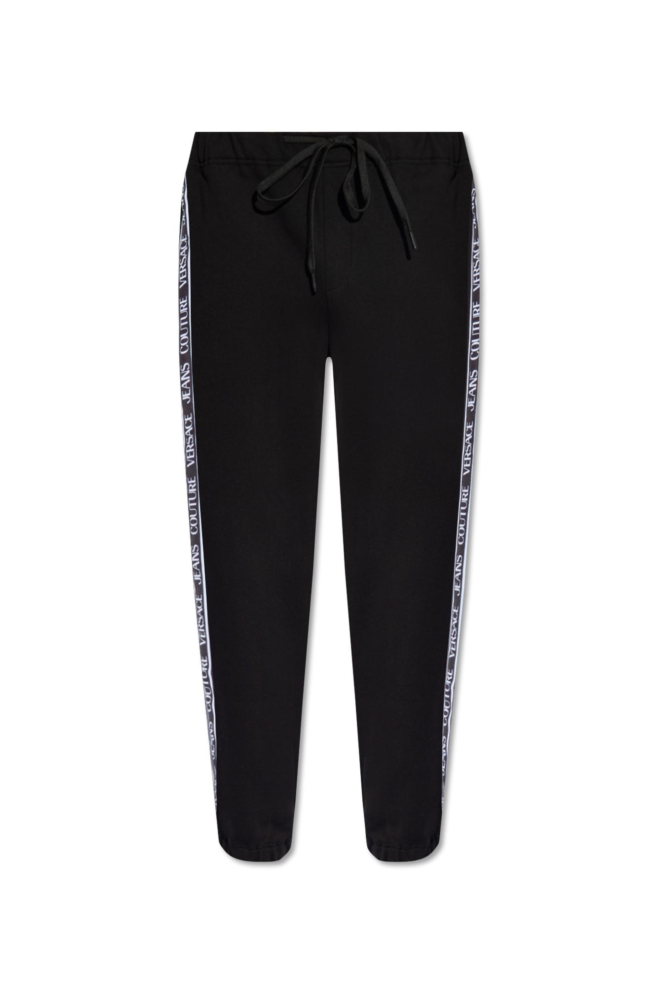 Shop Versace Jeans Couture Cotton Sweatpants In Black