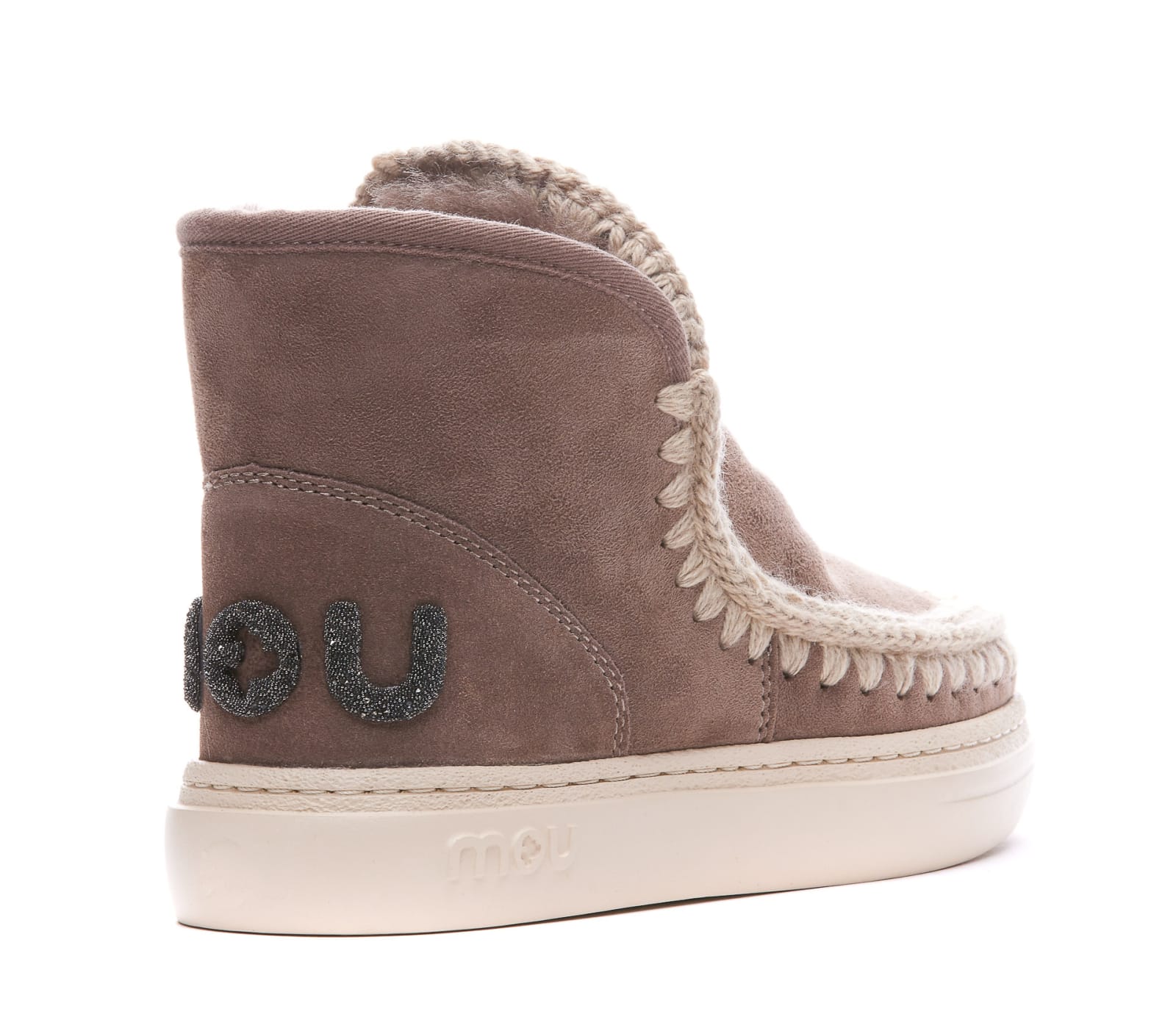 Mou Eskimo Bold Sneaker Glitter Logo In Brown