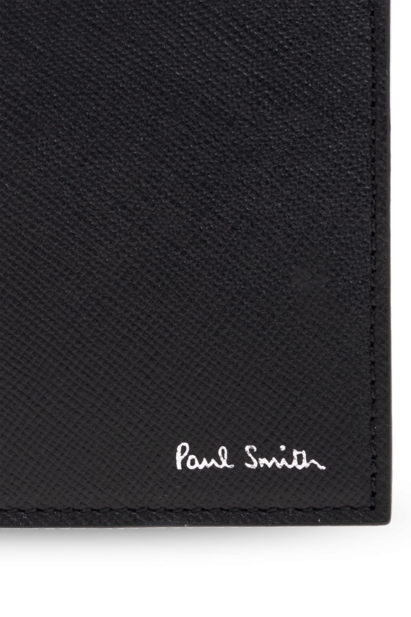 Paul Smith Textured Leather Bifold Wallet With Embossed Signature In Black