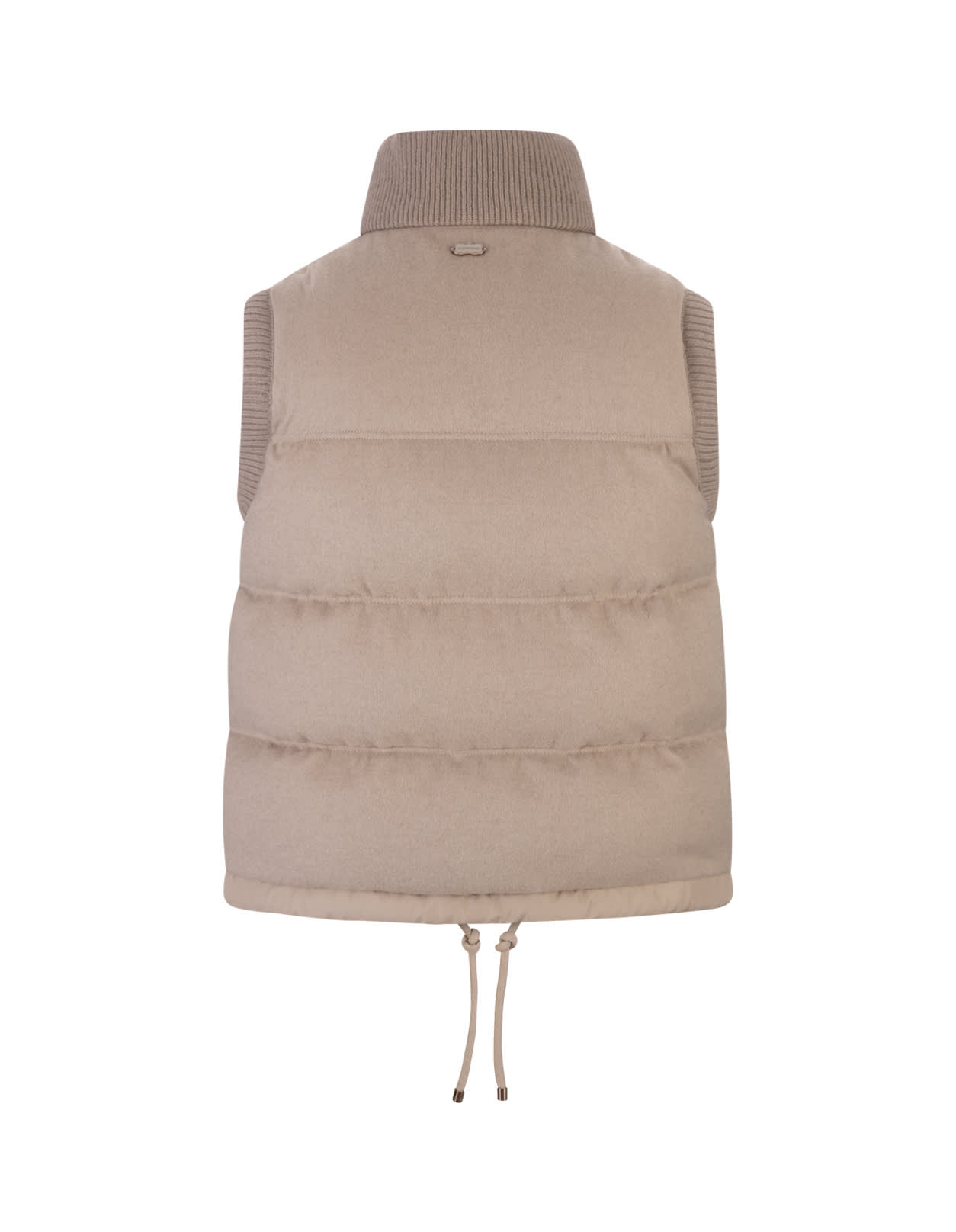 Shop Agnona Beige Cashmere Padded Gilet In Brown