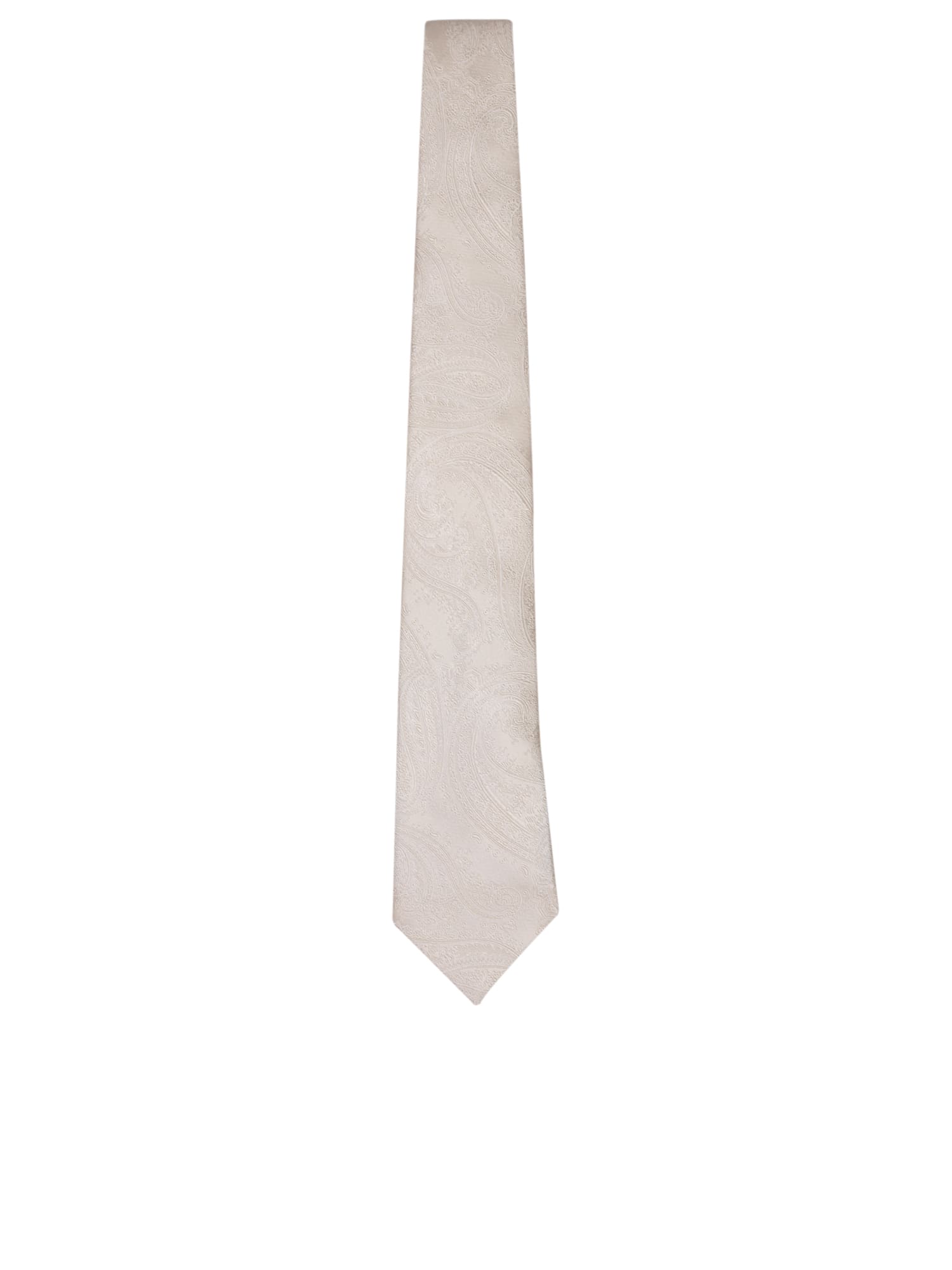 Paisley Motif White Tie