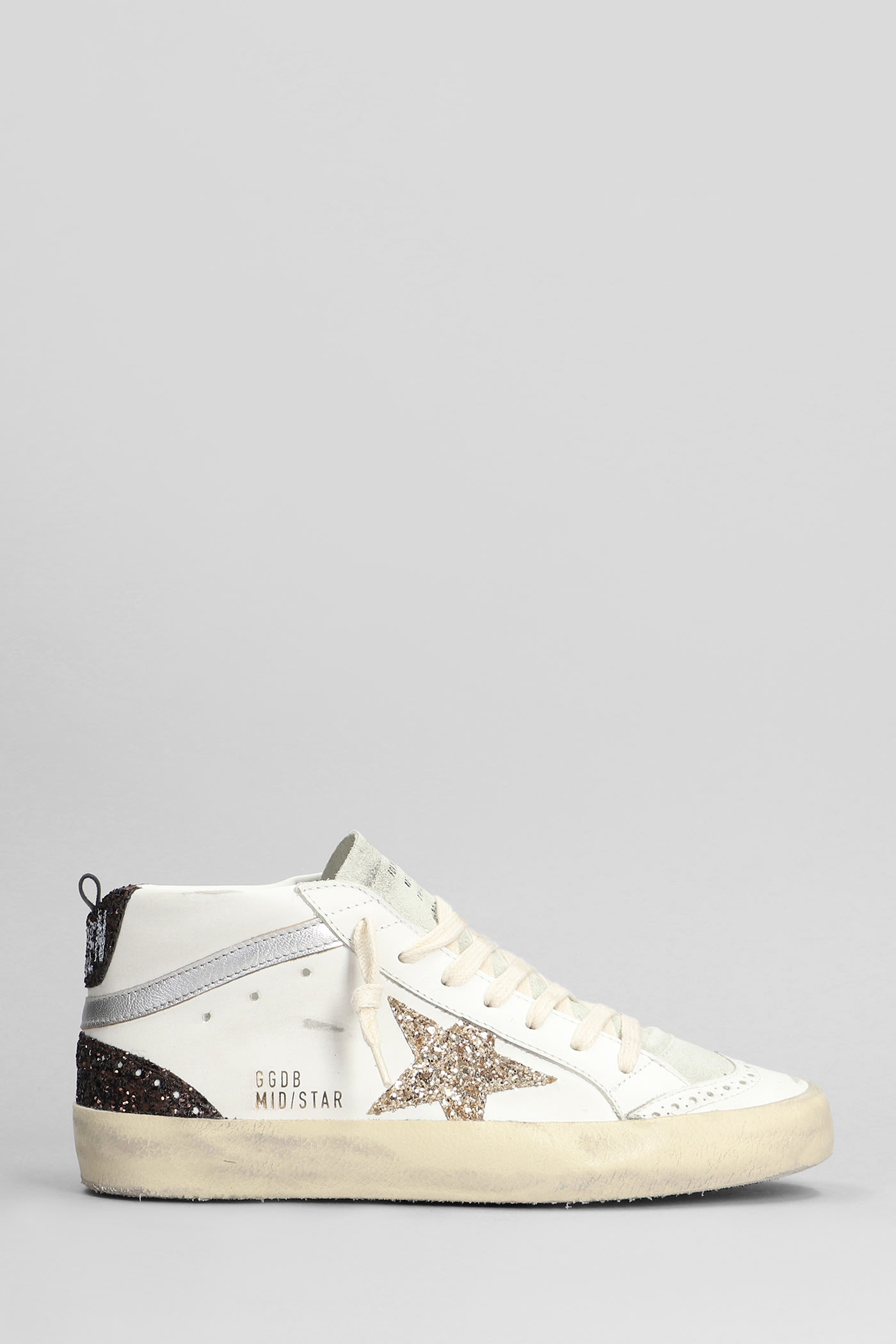 Shop Golden Goose Mid Star Sneakers In White Leather