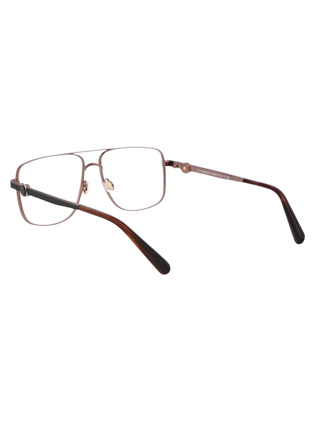 Shop Moncler Pilot Frame Glasses In 036