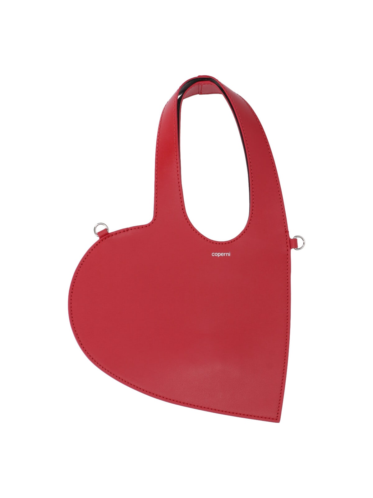 Coperni Heart-shaped Calf Leather Bag With Removable Strap In Red