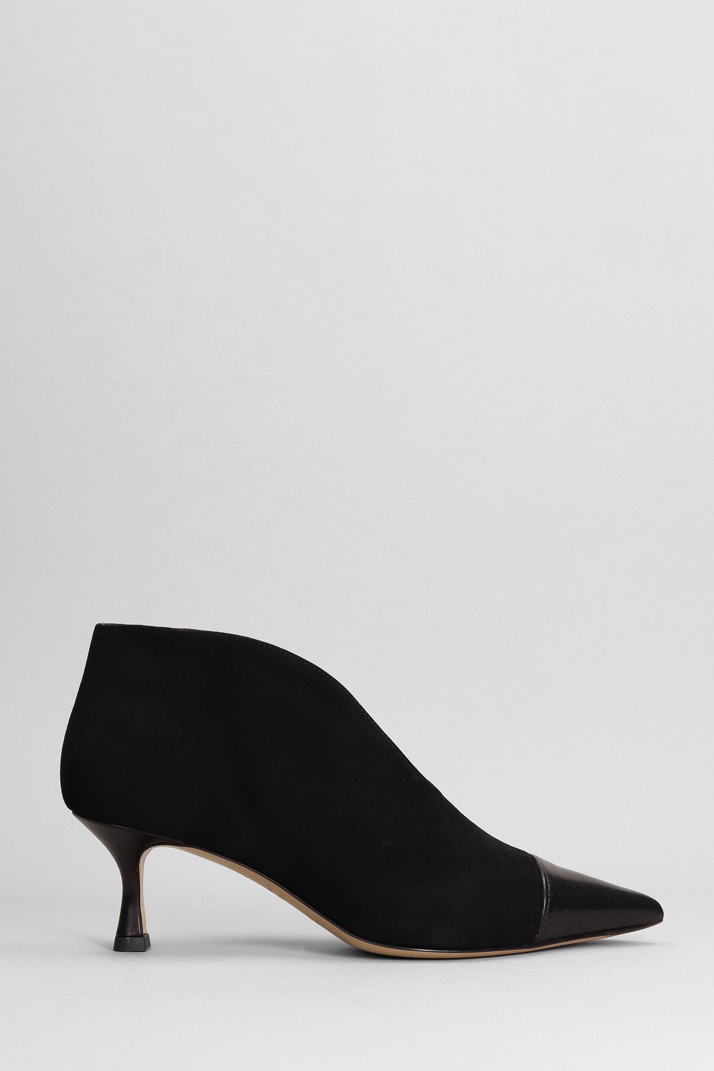 Roberto Festa Joelle High Heels Ankle Boots In Black Suede And Leather