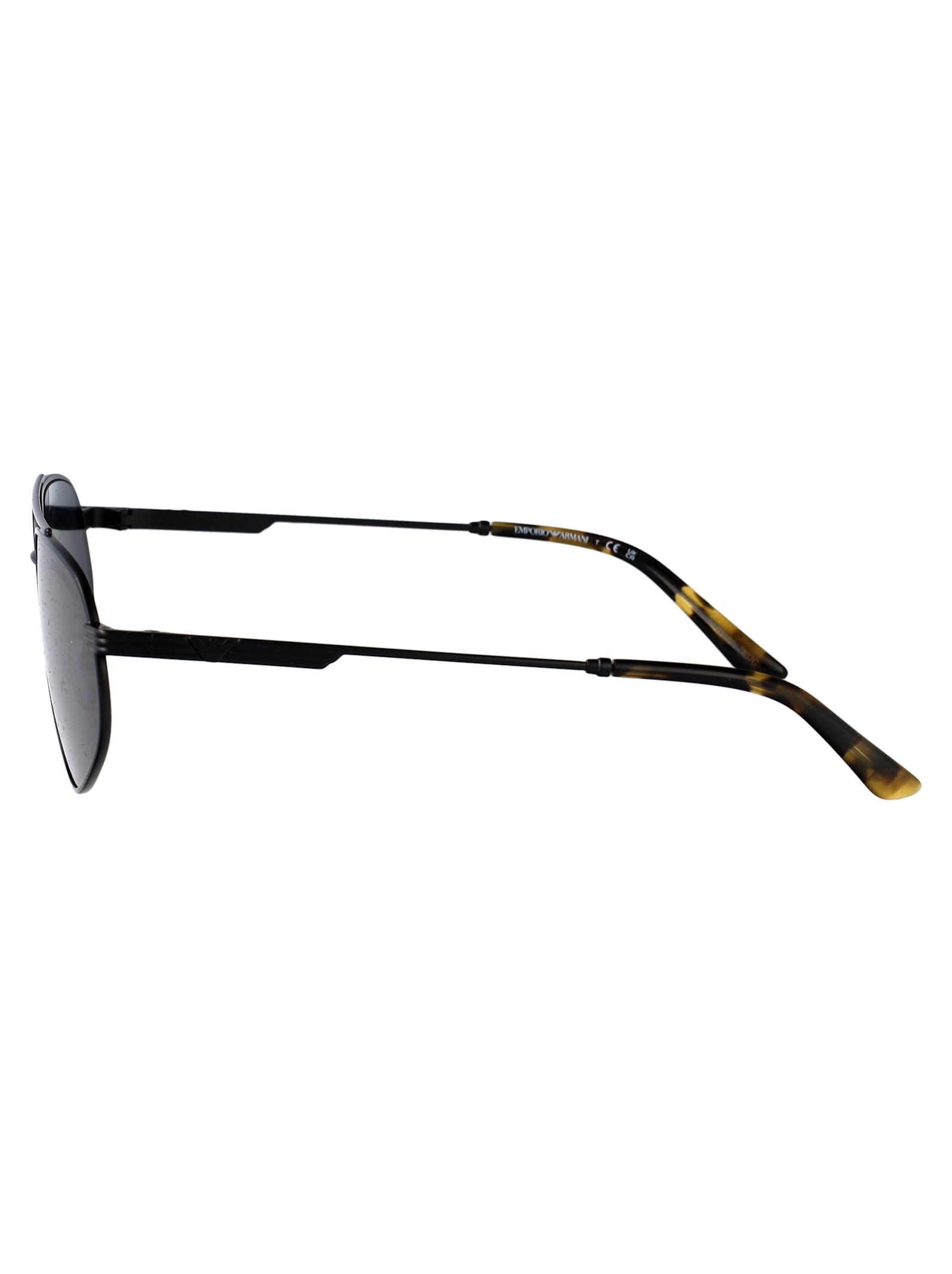 Emporio Armani Nero Opaco Metal Sunglasses In Black