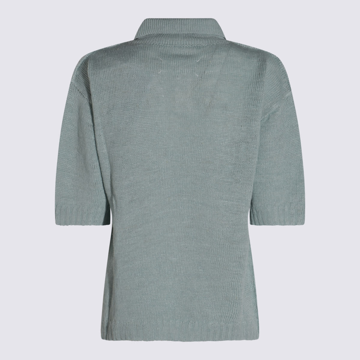 Maison Margiela Light Blue Canapa Polo Shirt In Blue