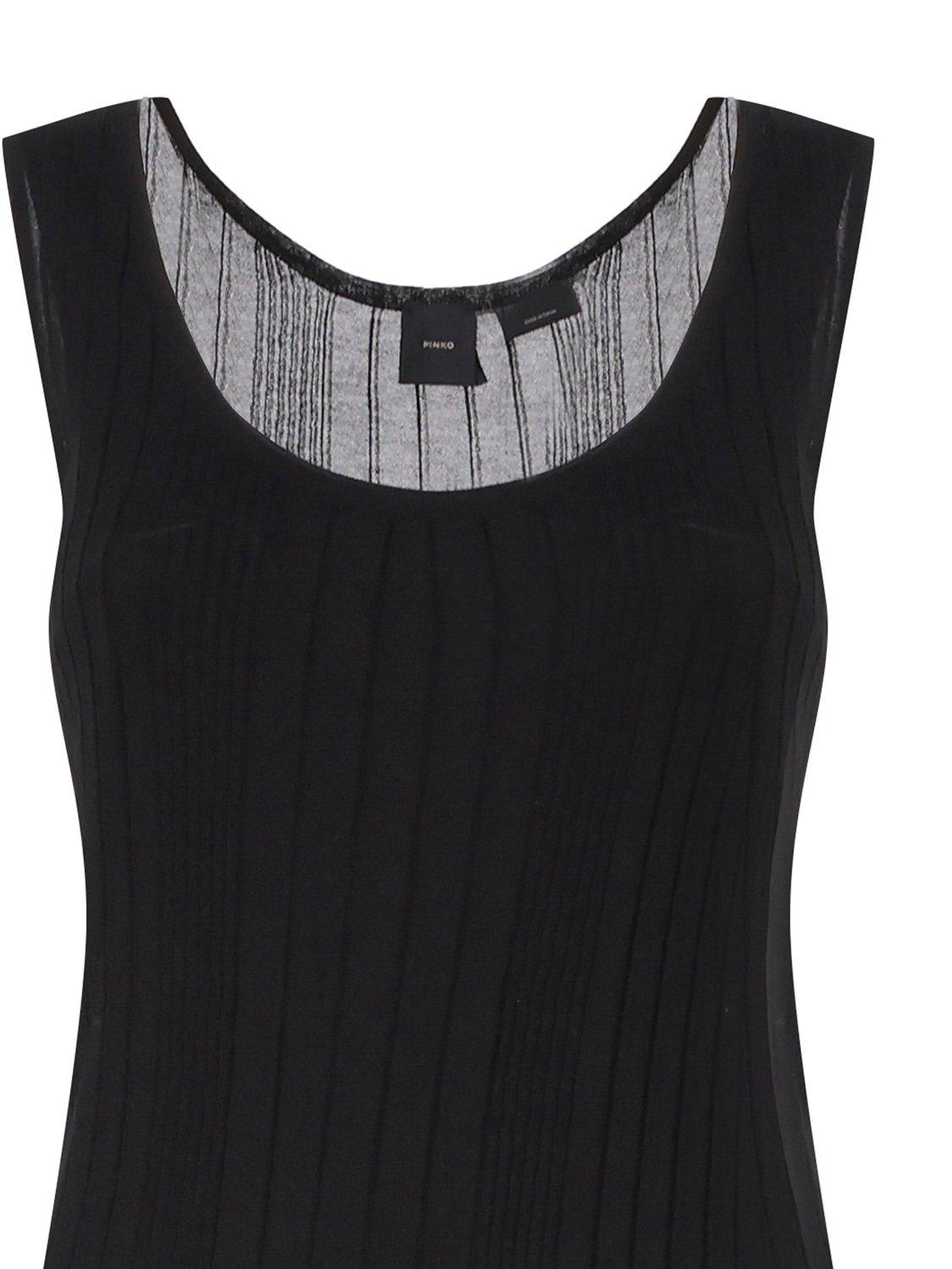 Shop Pinko Sleeveless Pleated Midi Dress In Black
