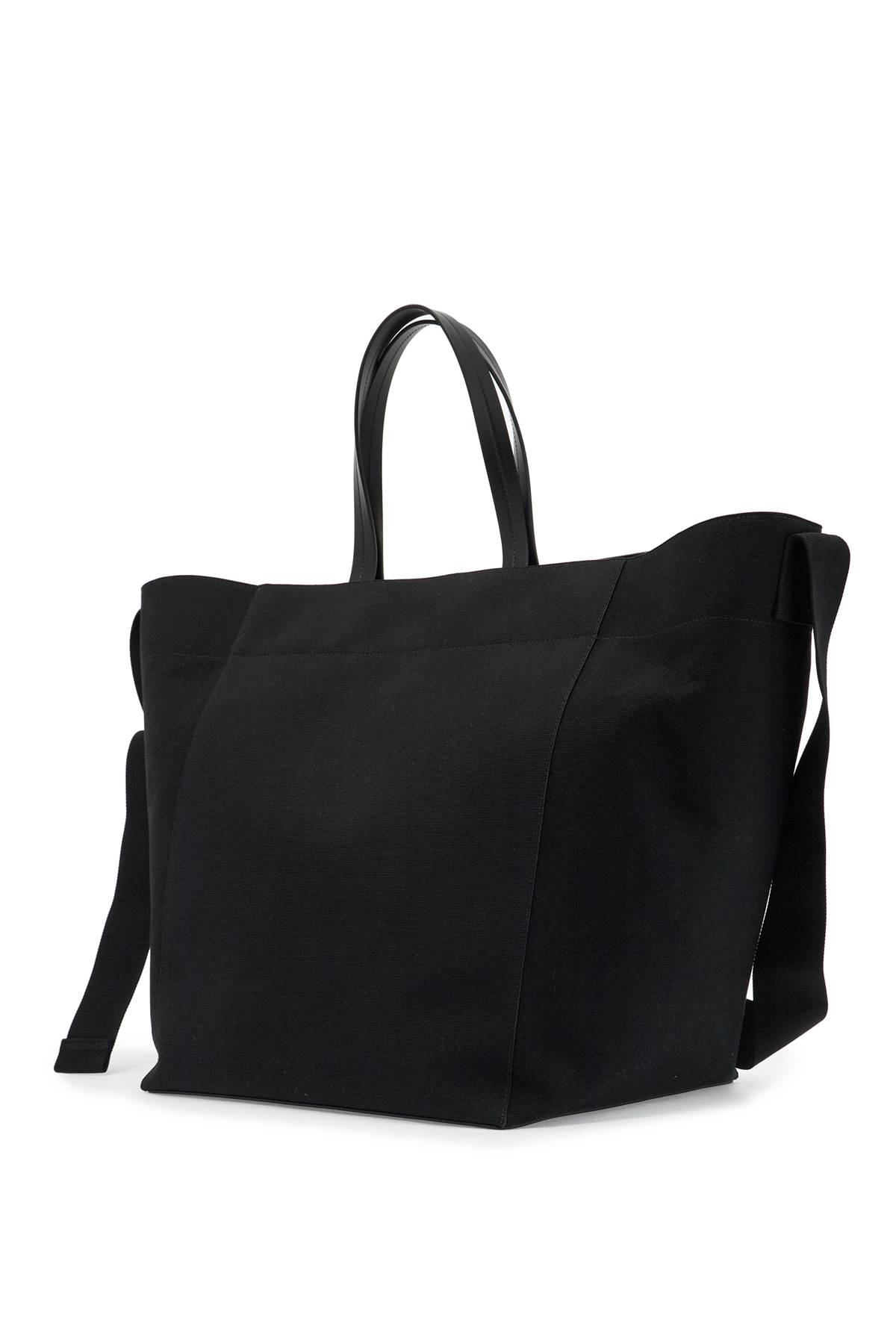 Jil Sander Utility Tote Bag In Pitch Black/raw Cotton (black)