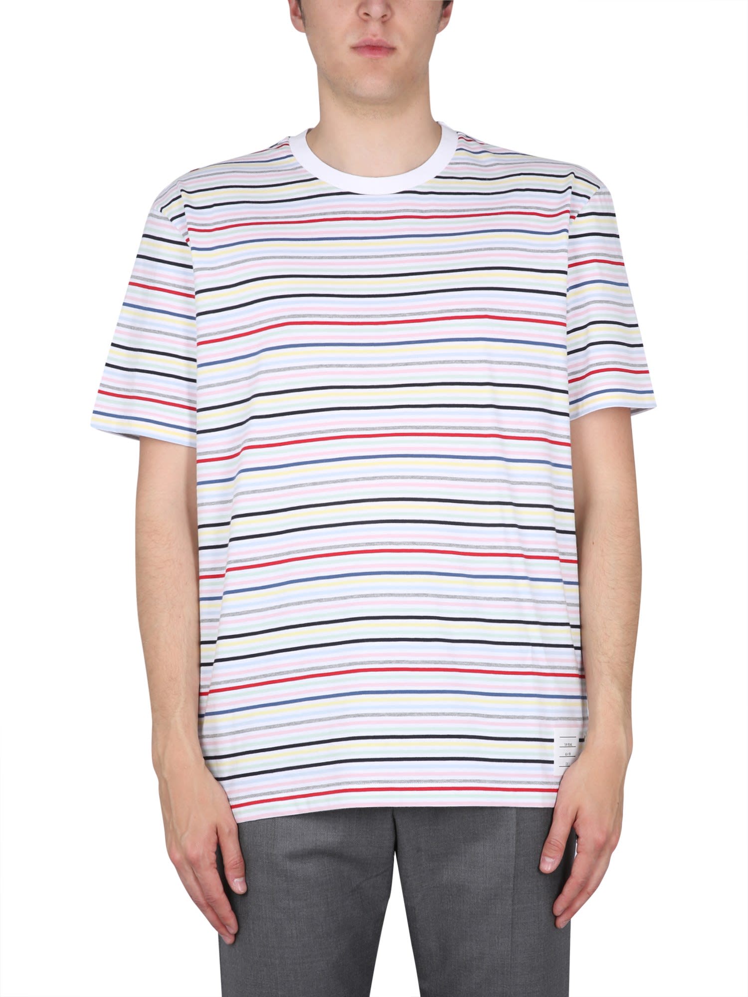 Thom Browne Striped Short-sleeve T-shirt In Multicolour | ModeSens