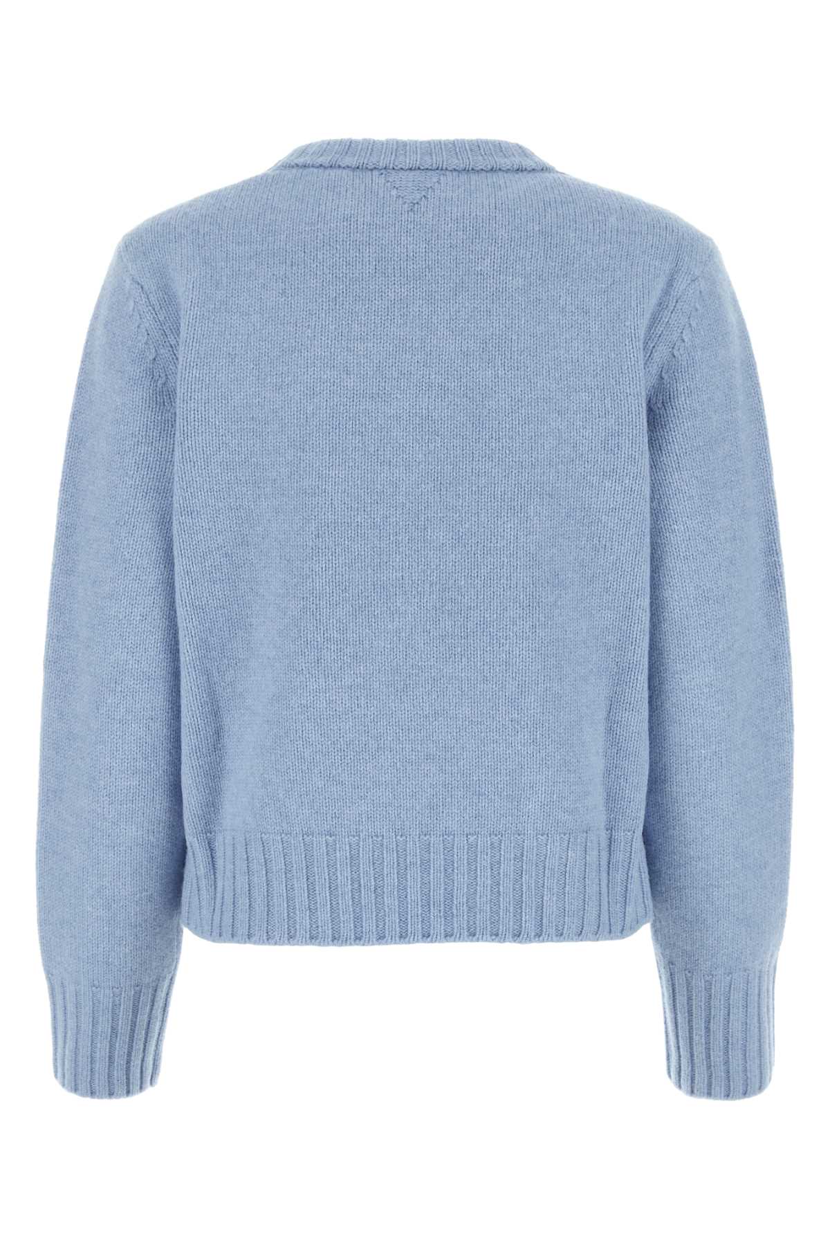 Shop Bottega Veneta Powder Blue Wool Sweater In Azzurra