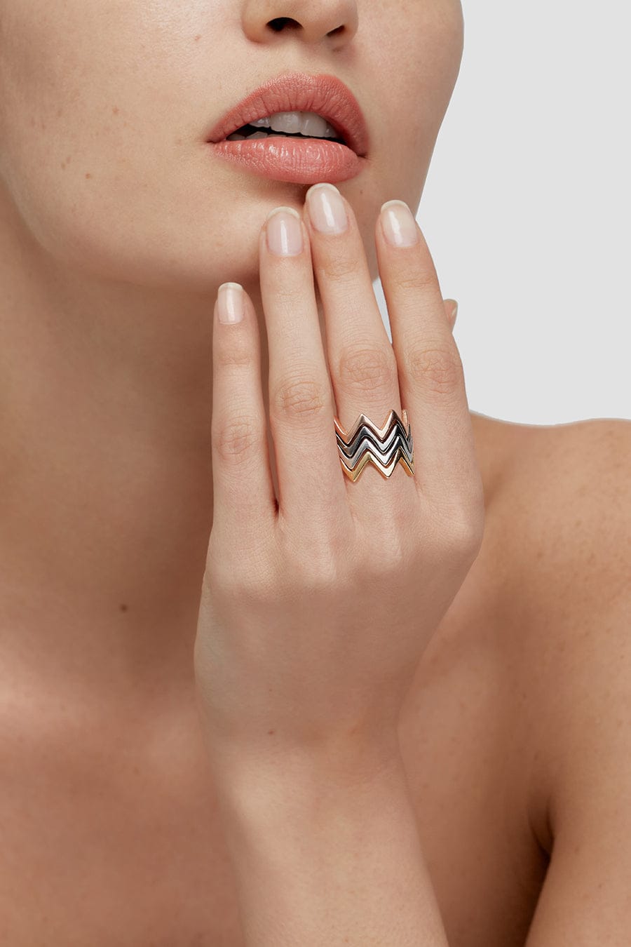 Federica Tosi Ring Crown Basic Ruthenium In Black