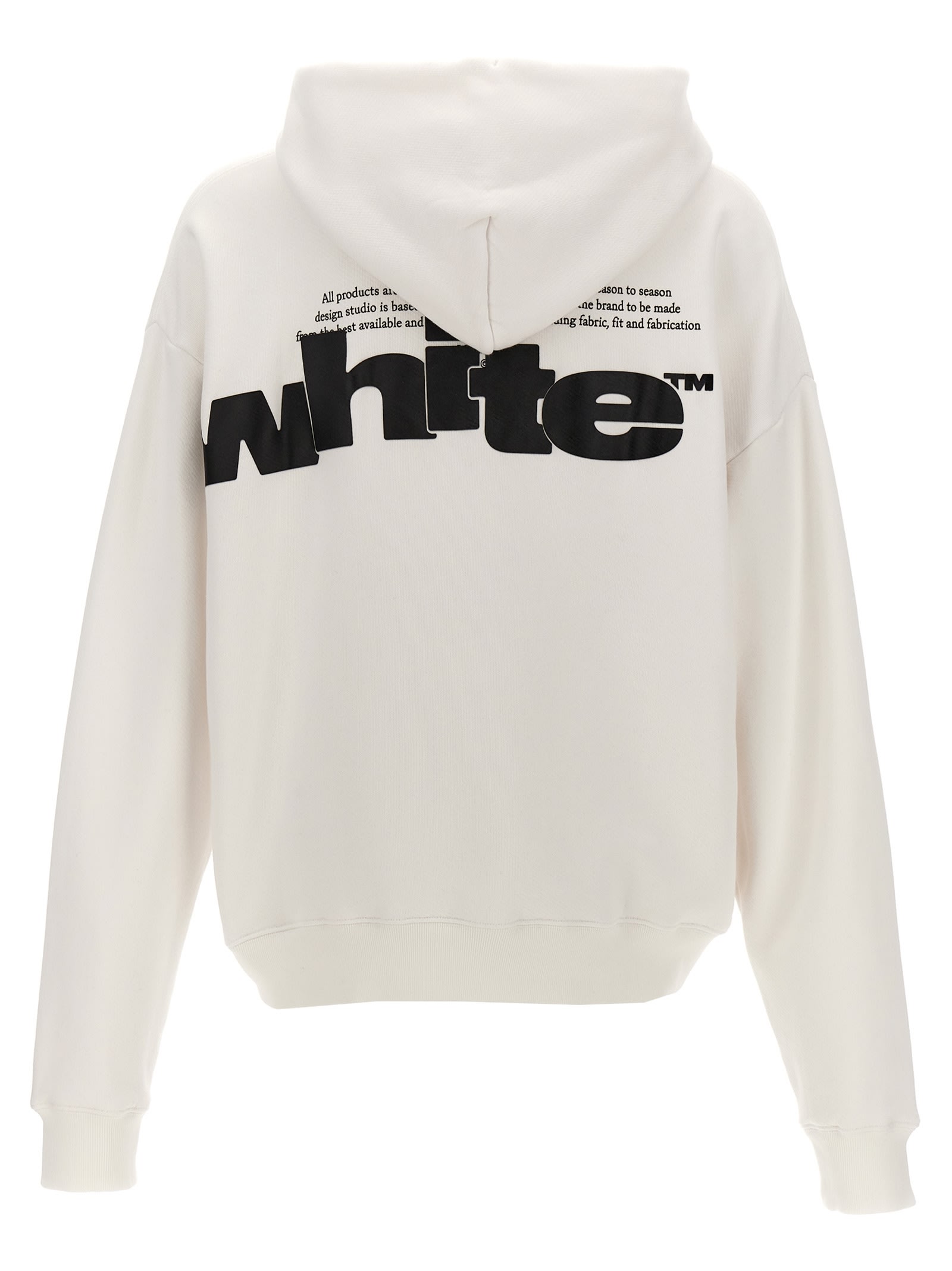 Shop Off-white Shared Logo Skate Hoodie In White/black