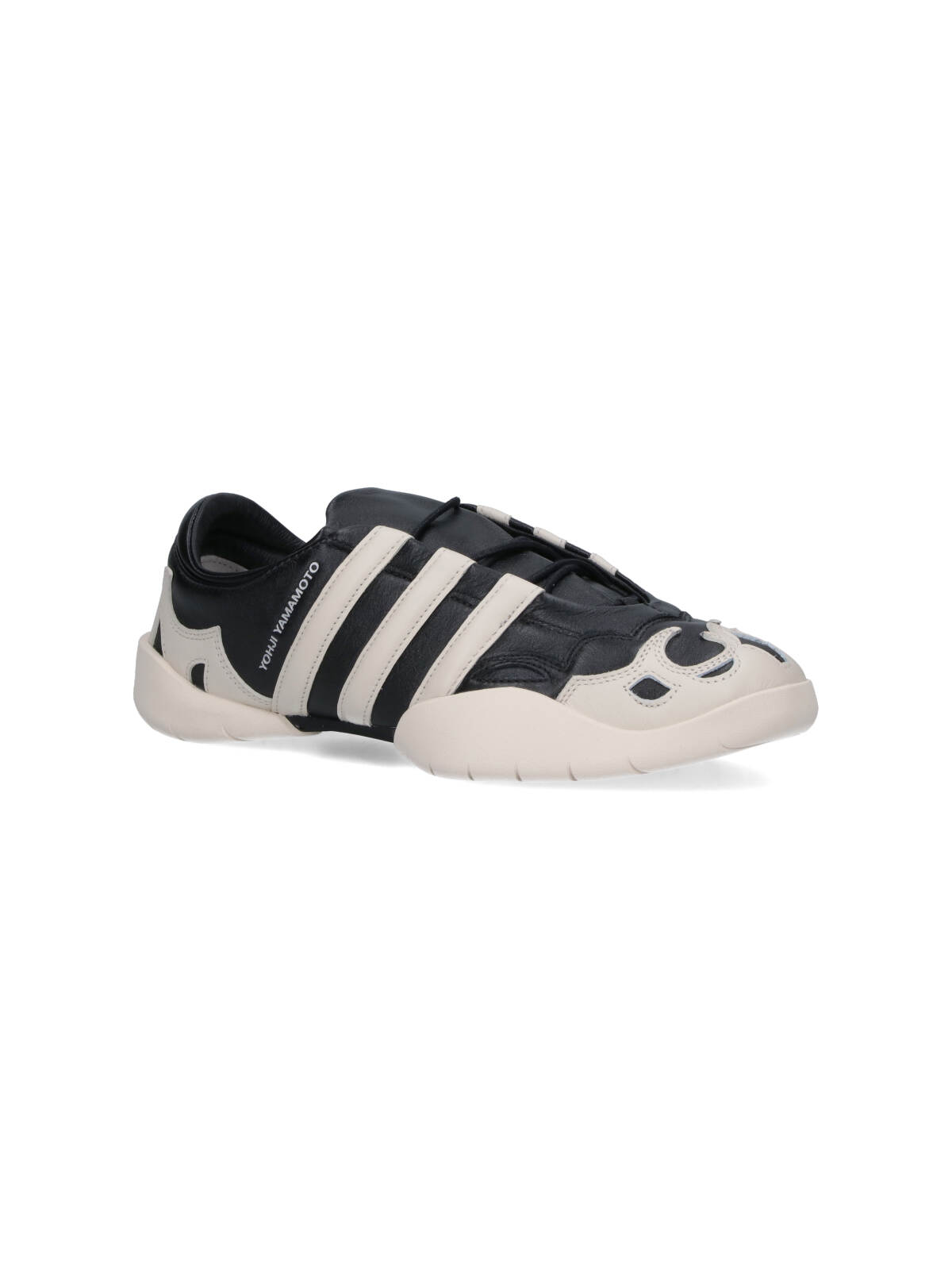 Y-3 Leather Trainers In Black