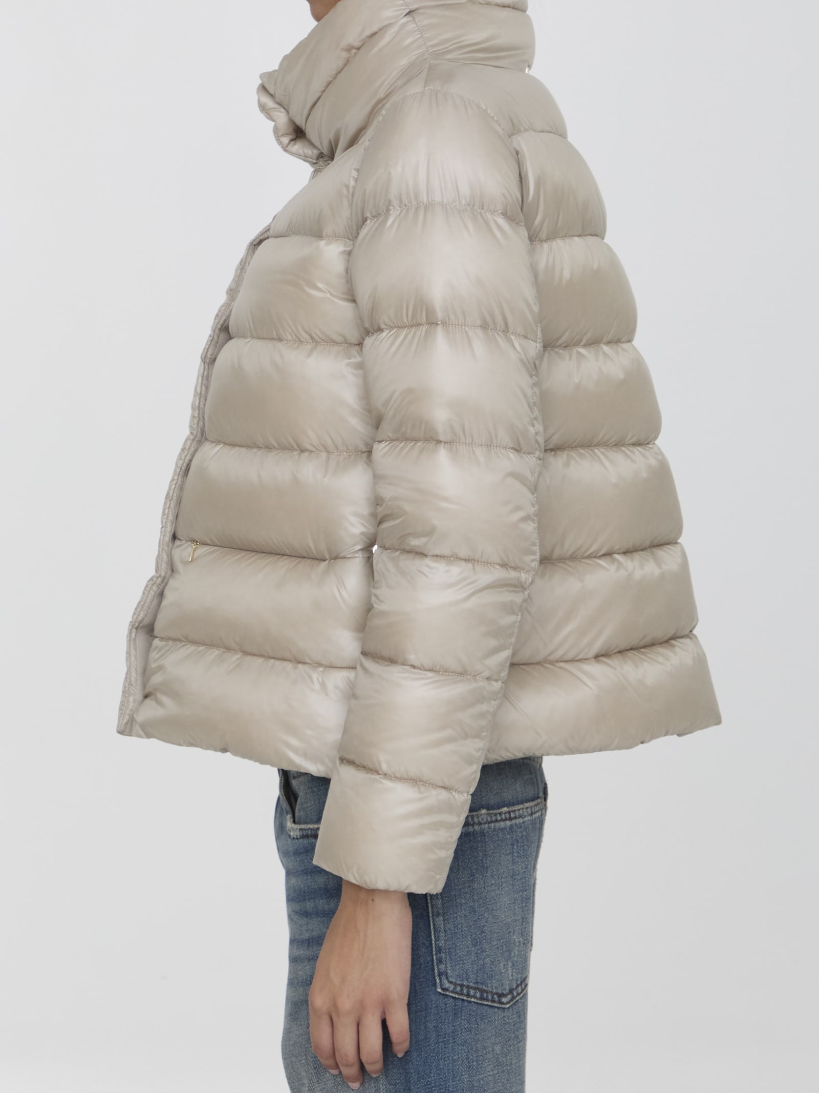 Shop Herno Down Jacket In Nylon In Chantilly