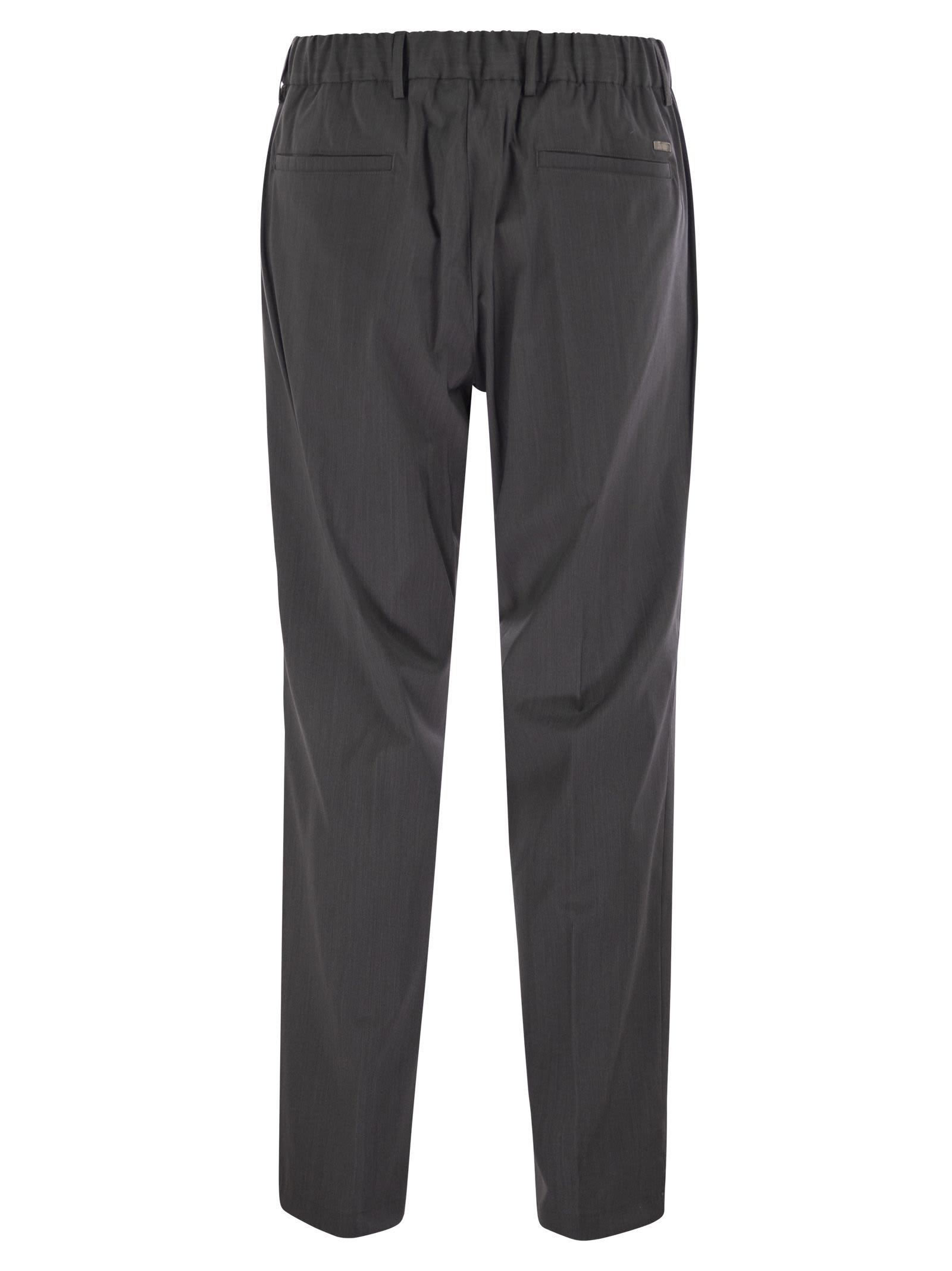 Herno Men Tech Wool Trousers In Anthracite