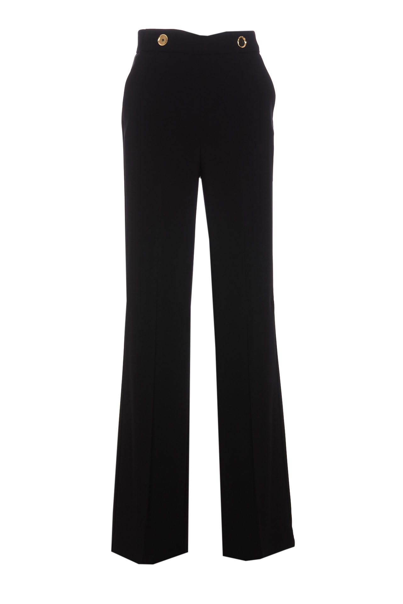 Shop Pinko High Waist Long Trousers In Black