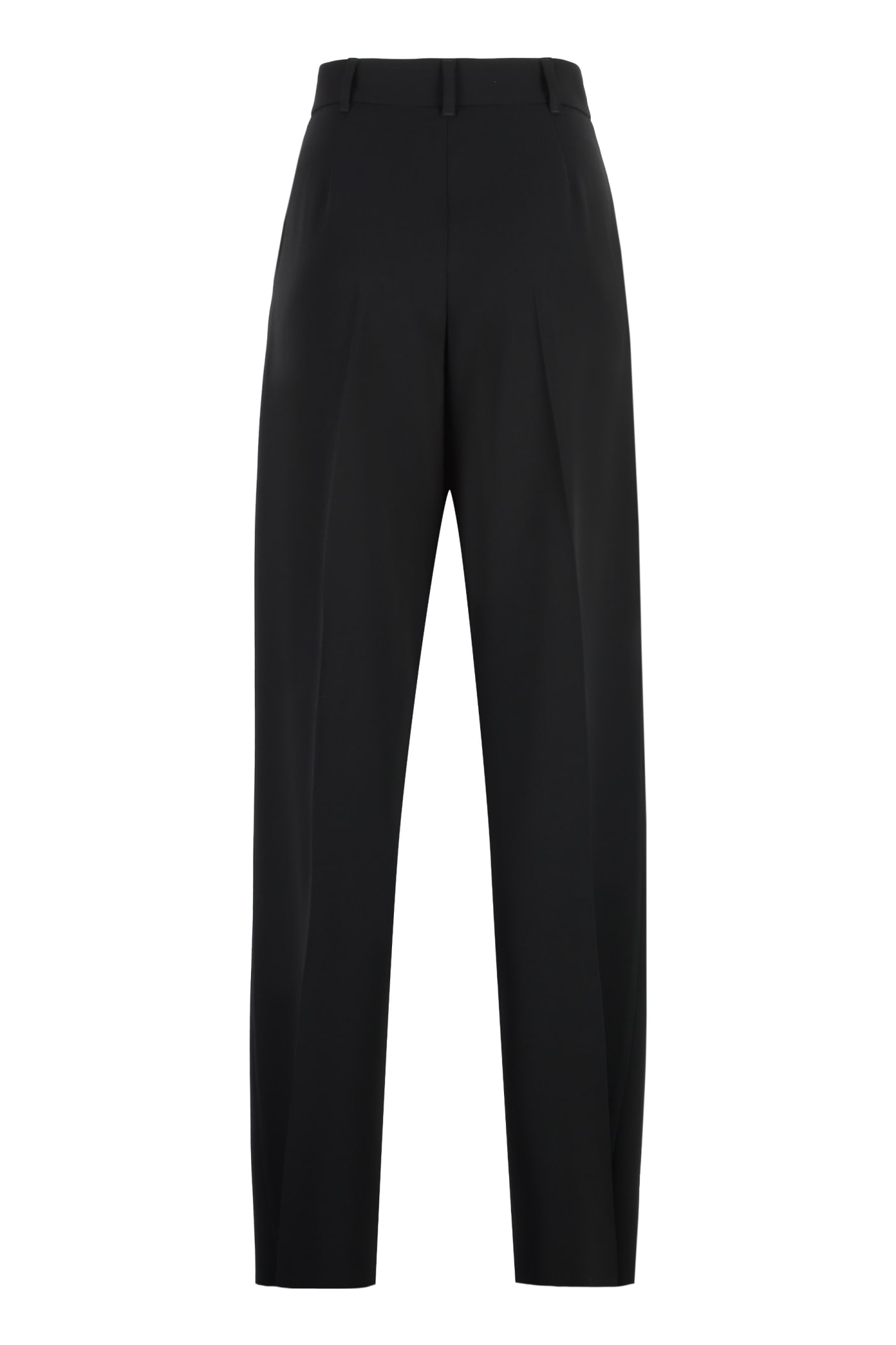 Shop Max Mara Latina High-waist Crêpe Trousers In Black