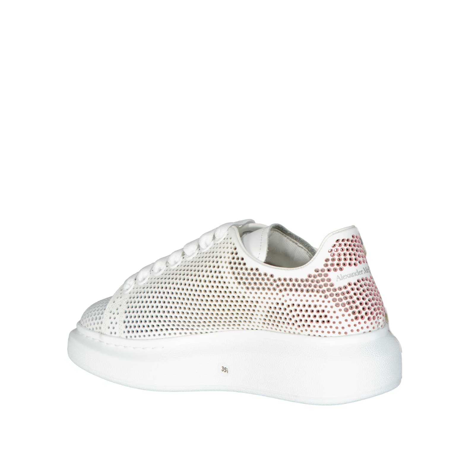Shop Alexander Mcqueen Oversized Dotted Cut-out Sneakers In White