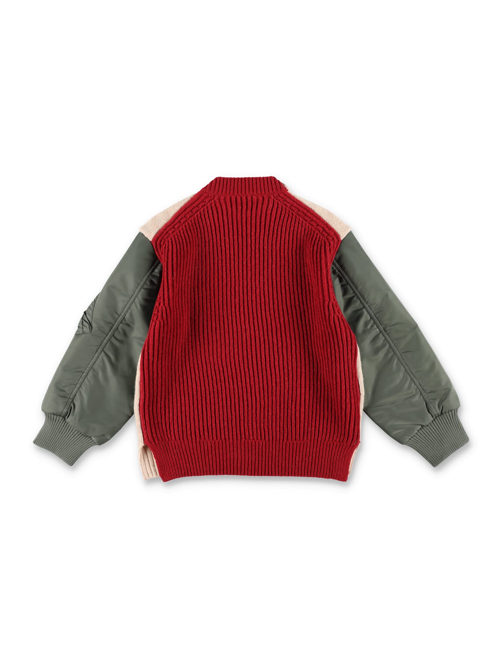 Marni Hybrid Knit And Bomber Sleeve Sweater In Multicolor