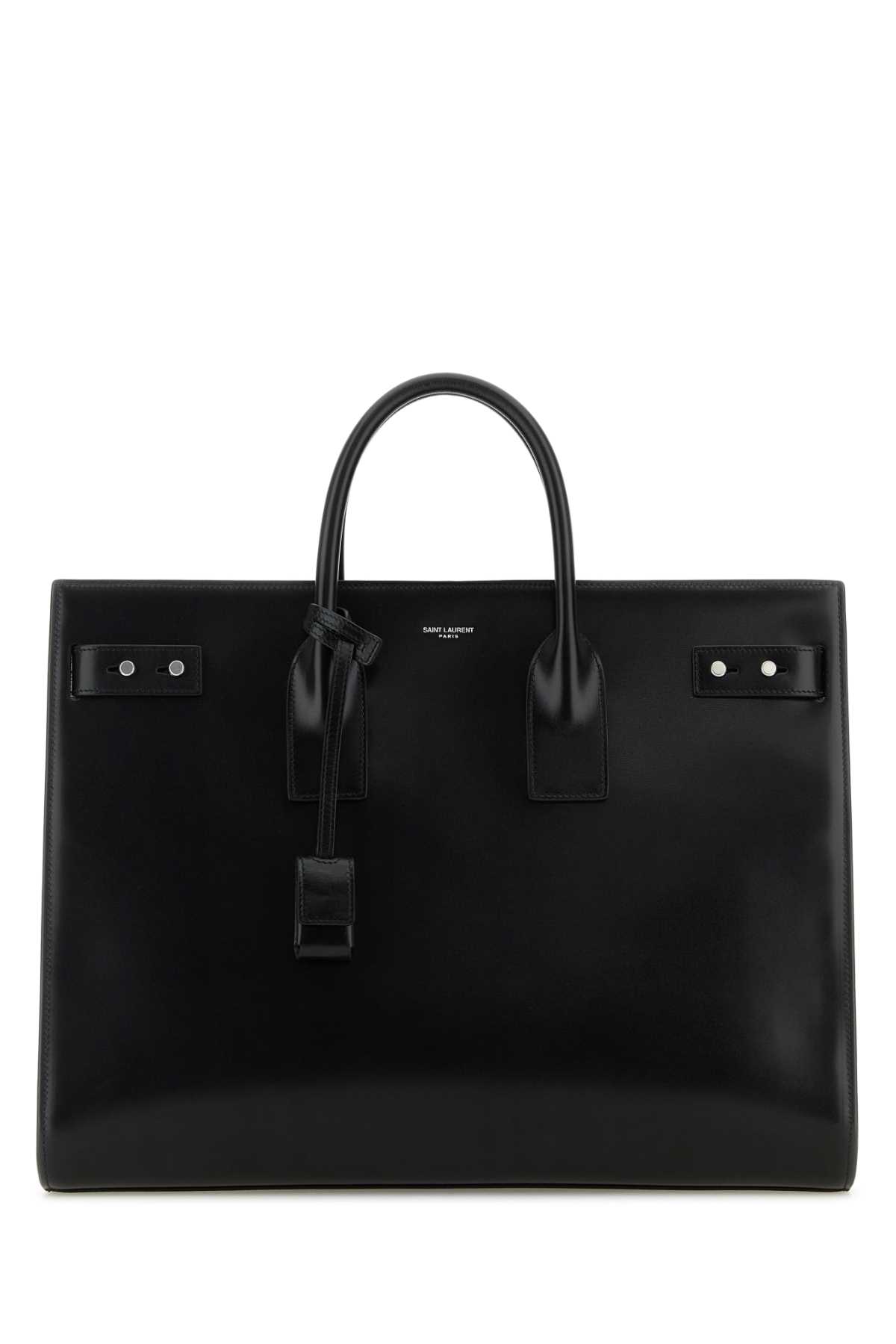 Black Leather Sac De Jour Handbag