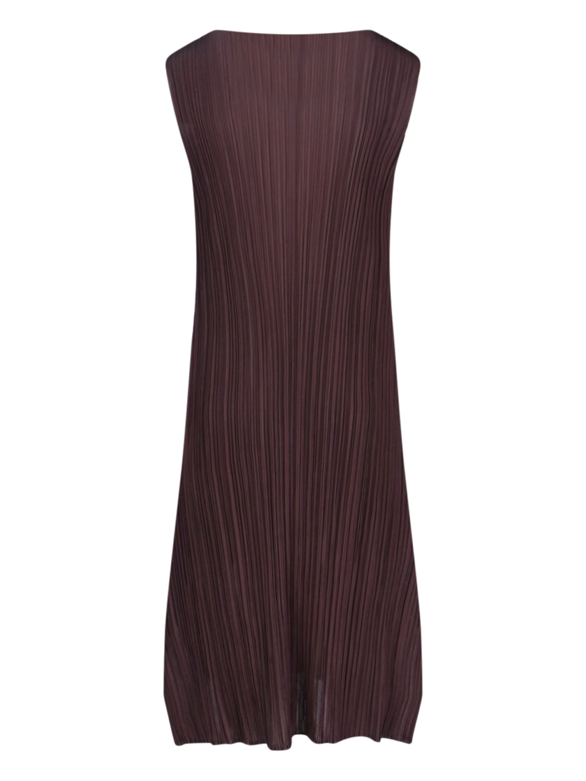 Issey Miyake July Midi Dress Round Neckline In Animal Print