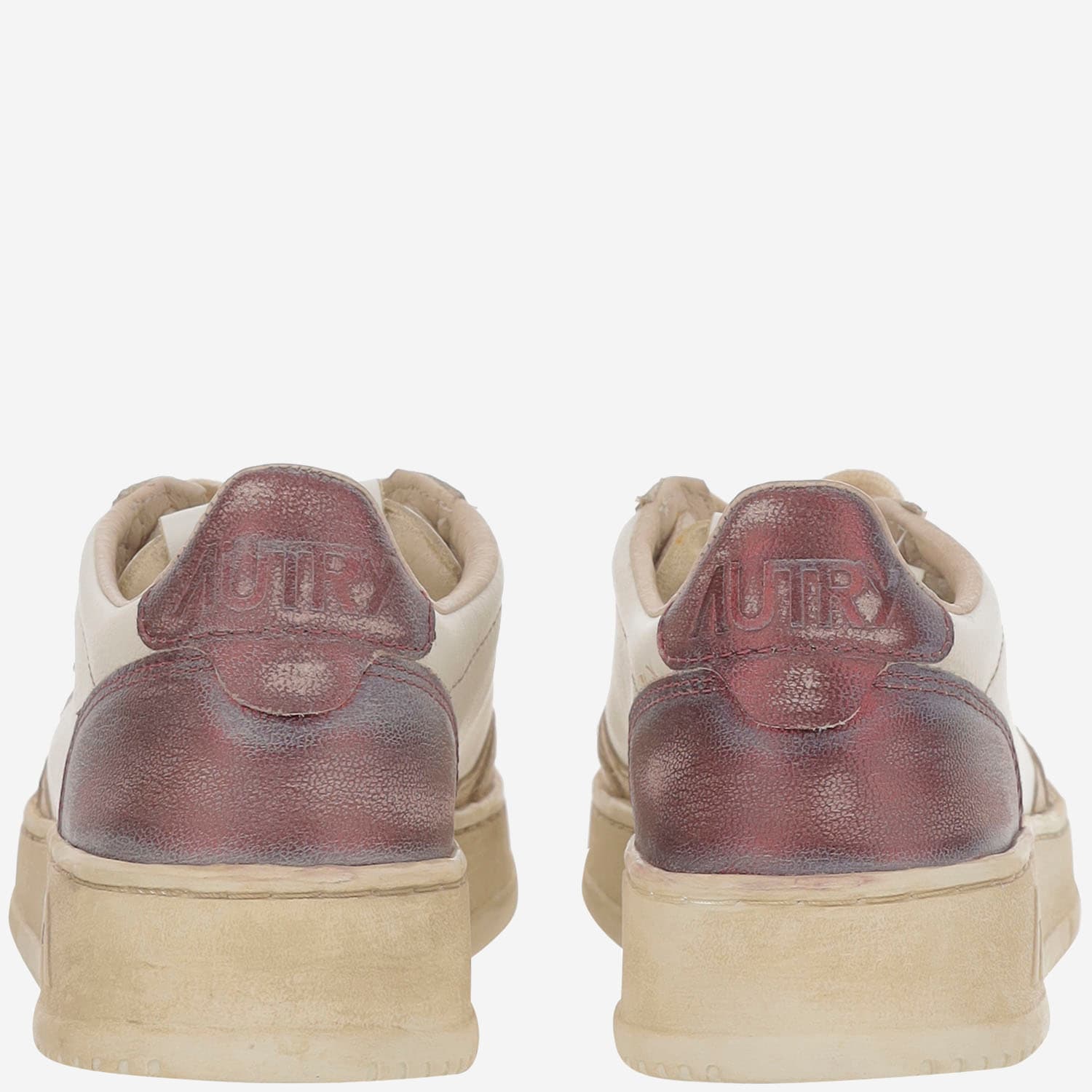 Autry Super Vintage Low-top Leather Sneakers In White