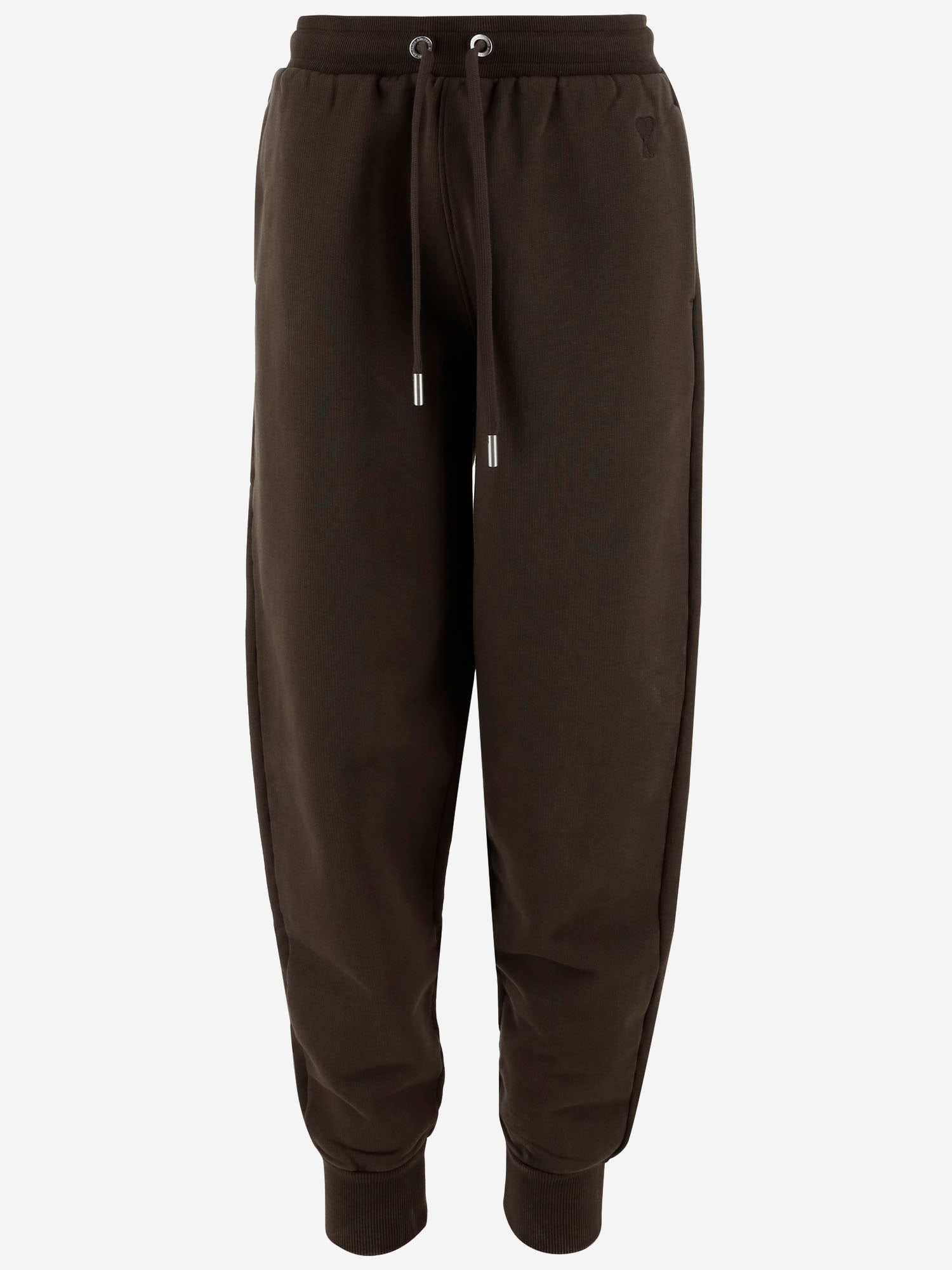 Shop Ami Alexandre Mattiussi Stretch Cotton Joggers In Coffee