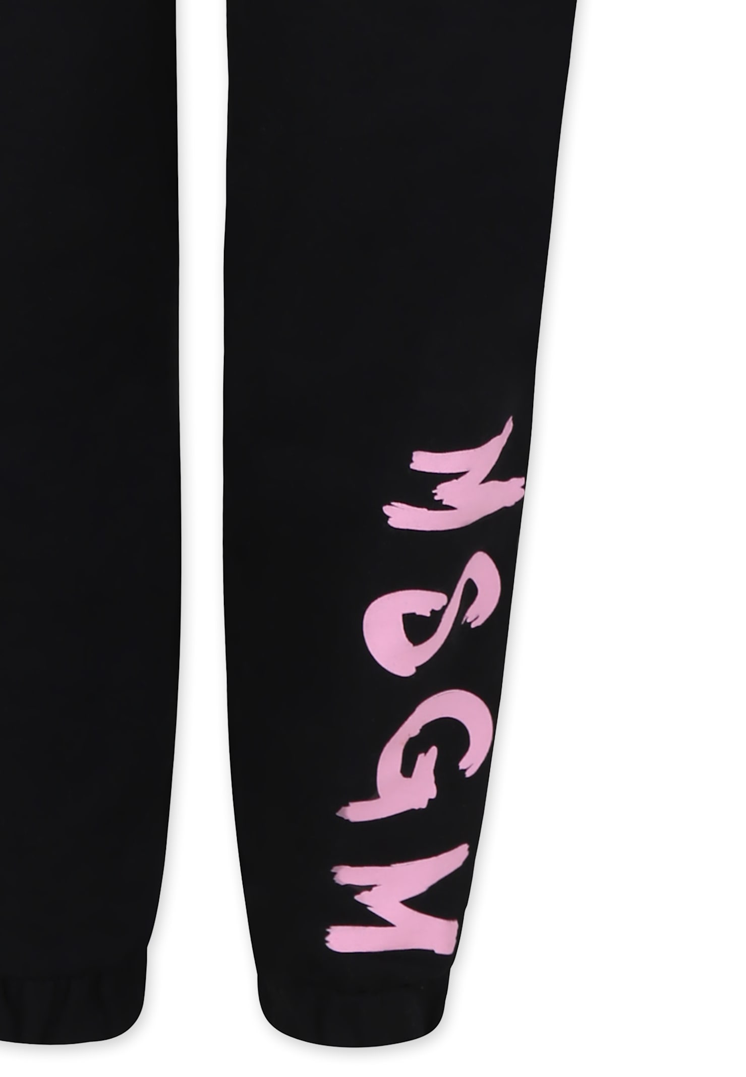 Msgm Black Trousers For Girl With Logo In Black