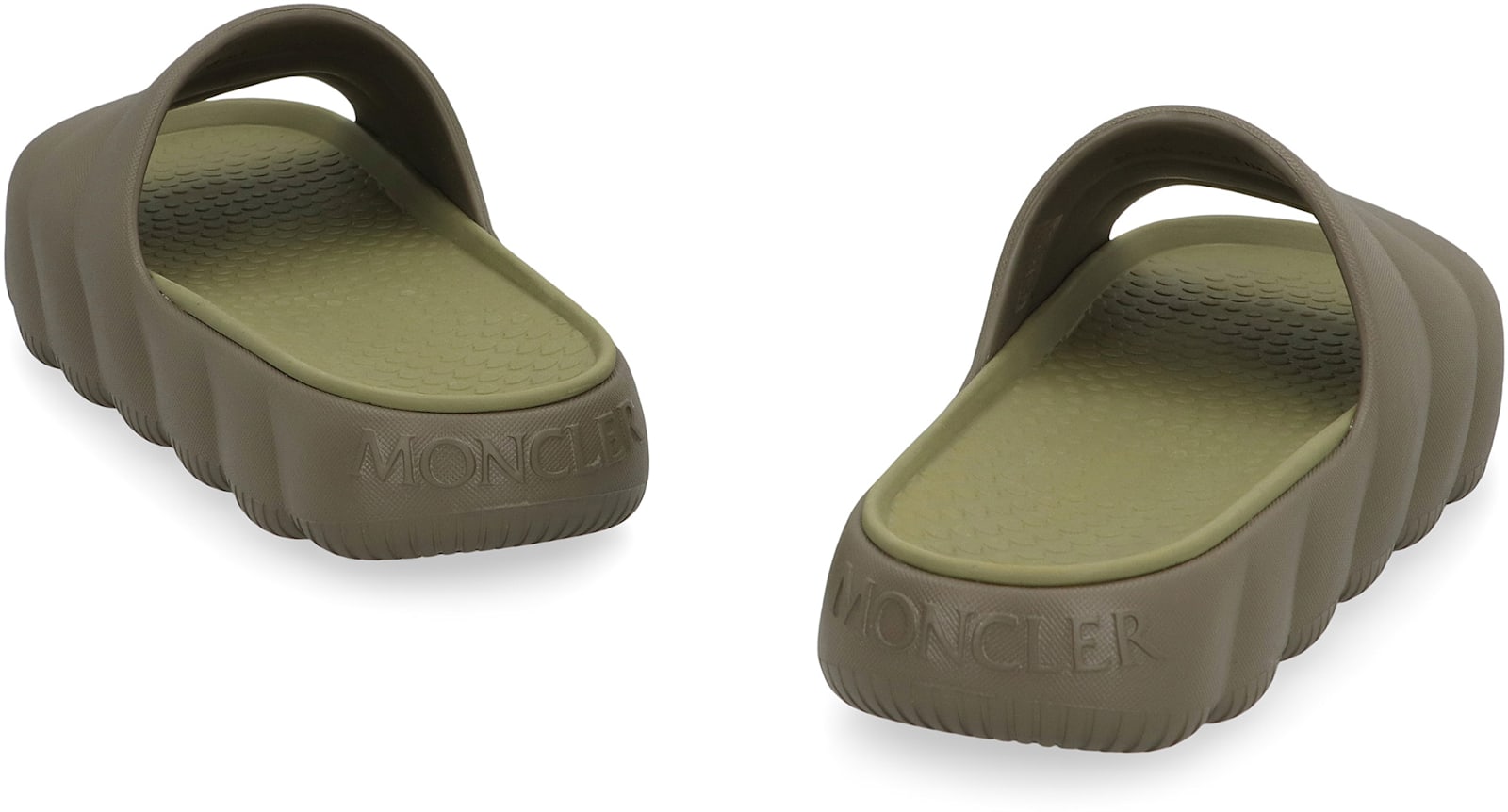 Moncler Military Green Rubber Lilo Slippers