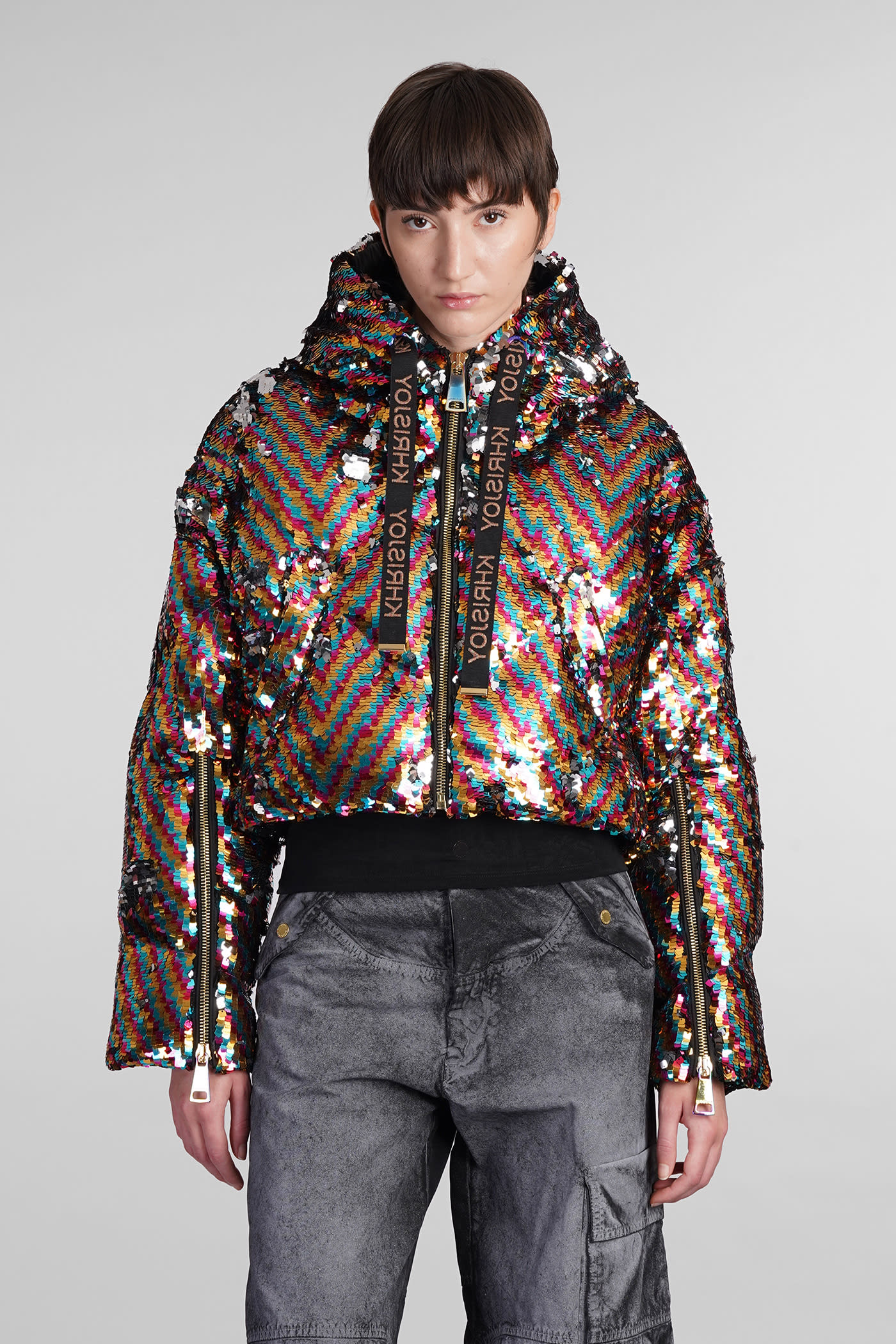 Shop Khrisjoy Puffer In Multicolor Polyester In Rainbow