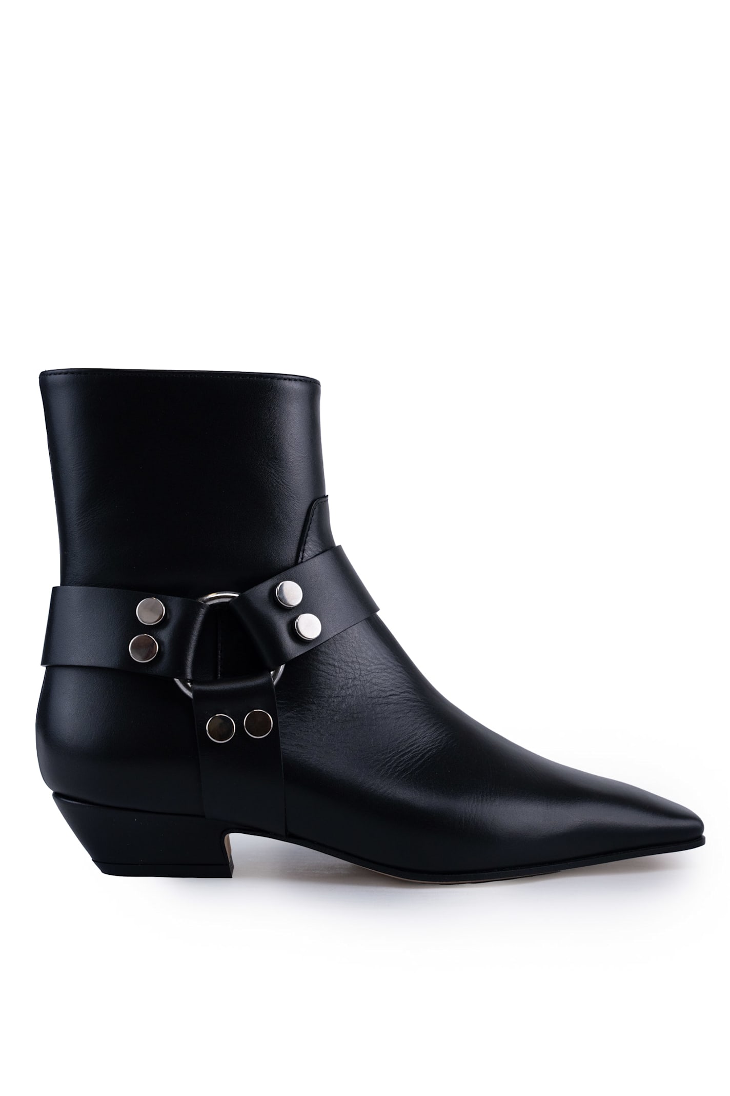 Leather Ankle Boot With Buckle