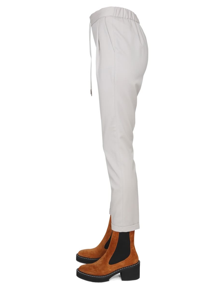 Shop Fabiana Filippi Pants With Shiny Detail In Beige