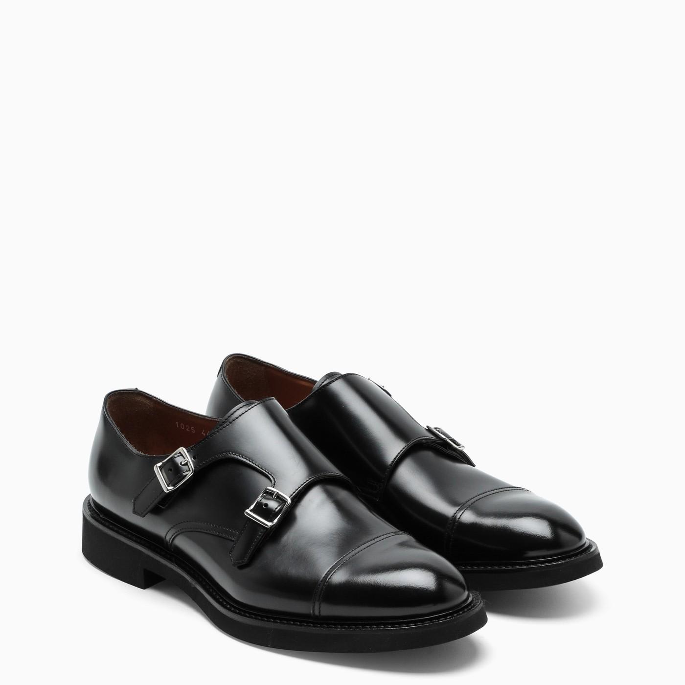 Shop Doucal's Black Derby Monk Shoes In Brown