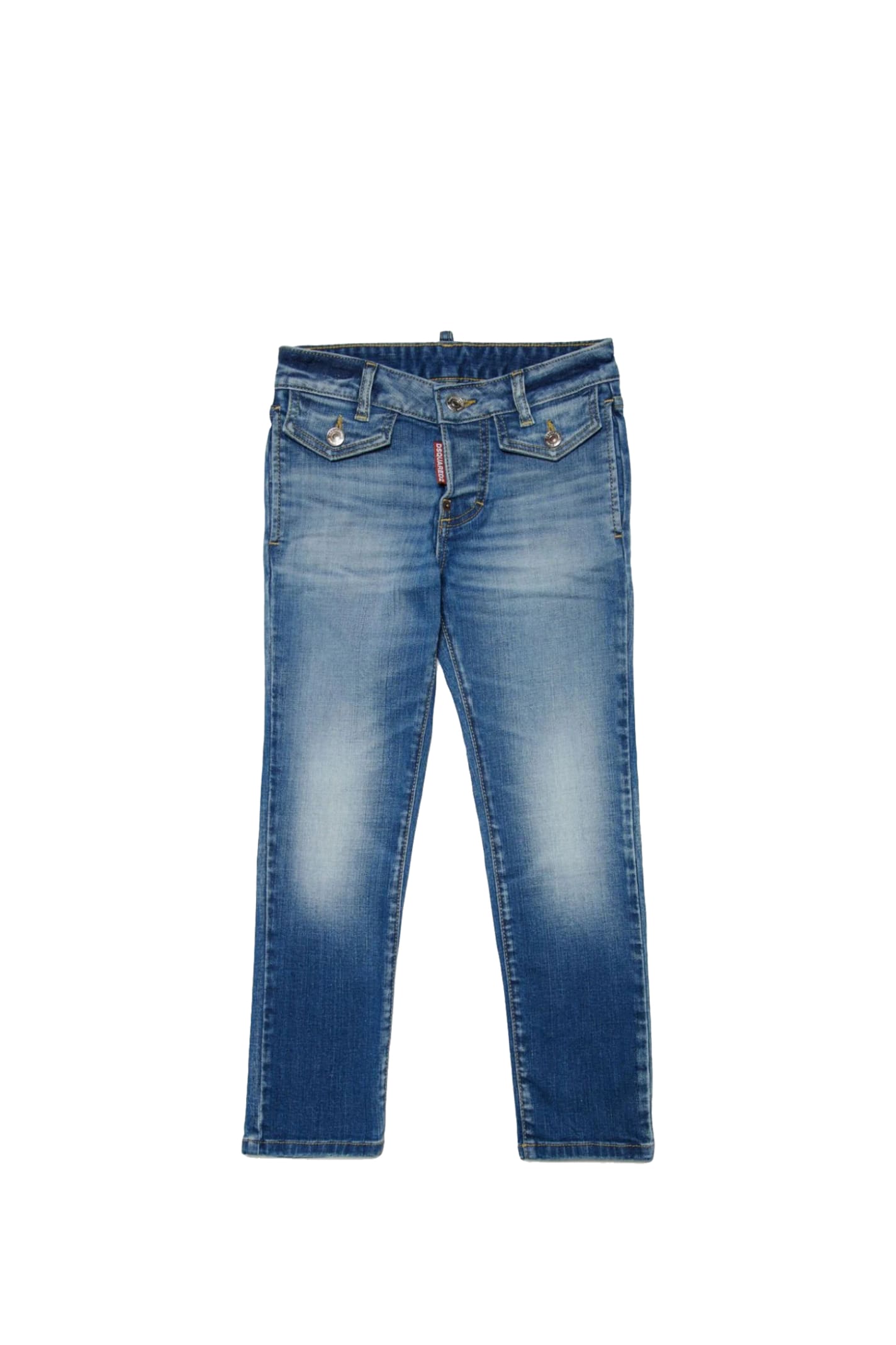 Shop Dsquared2 Slim Jeans With Embroidery In Blue